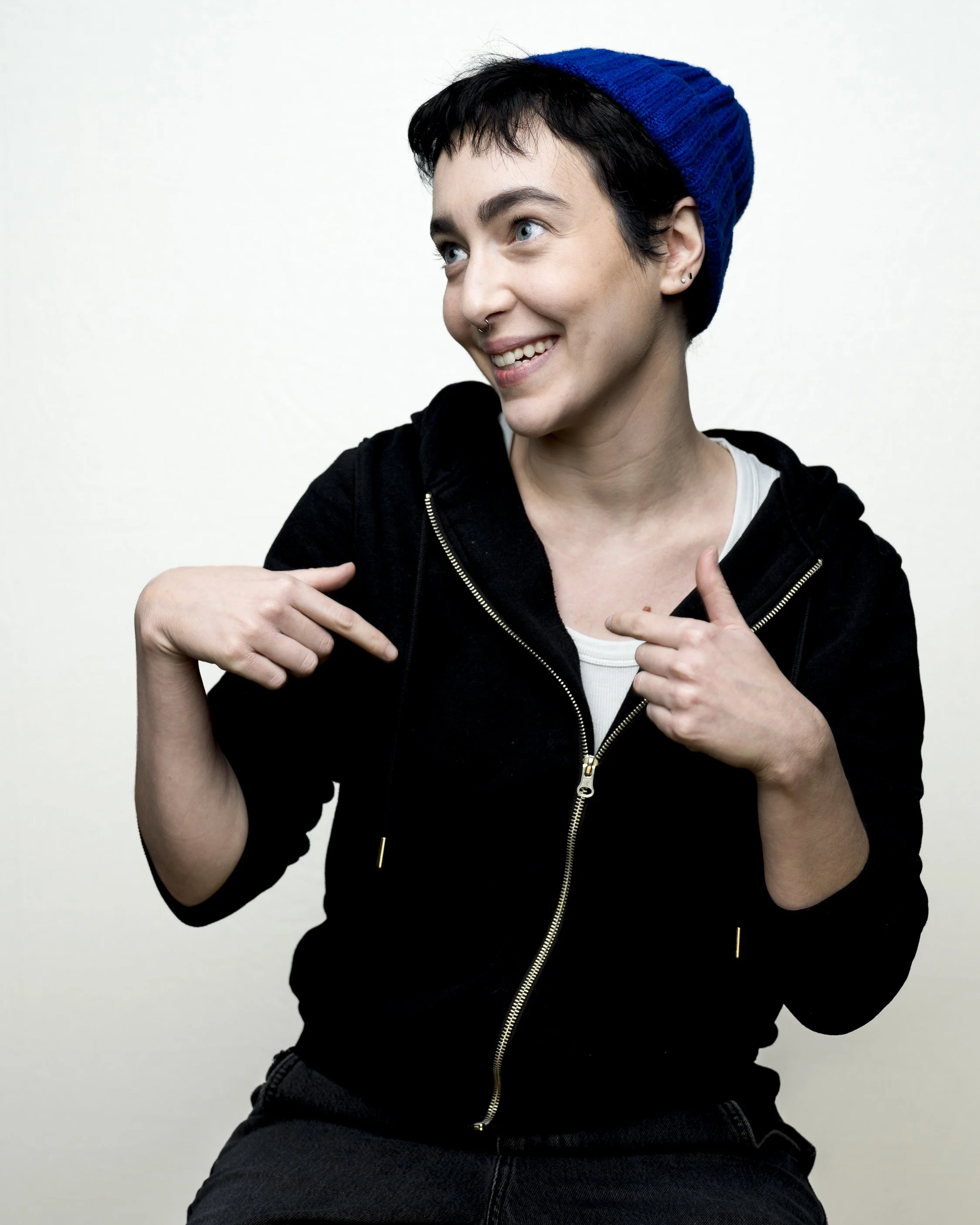 Zoe Yale  is a transmasc nonbinary auDHD actor writer clown and creature performer Here to Stay