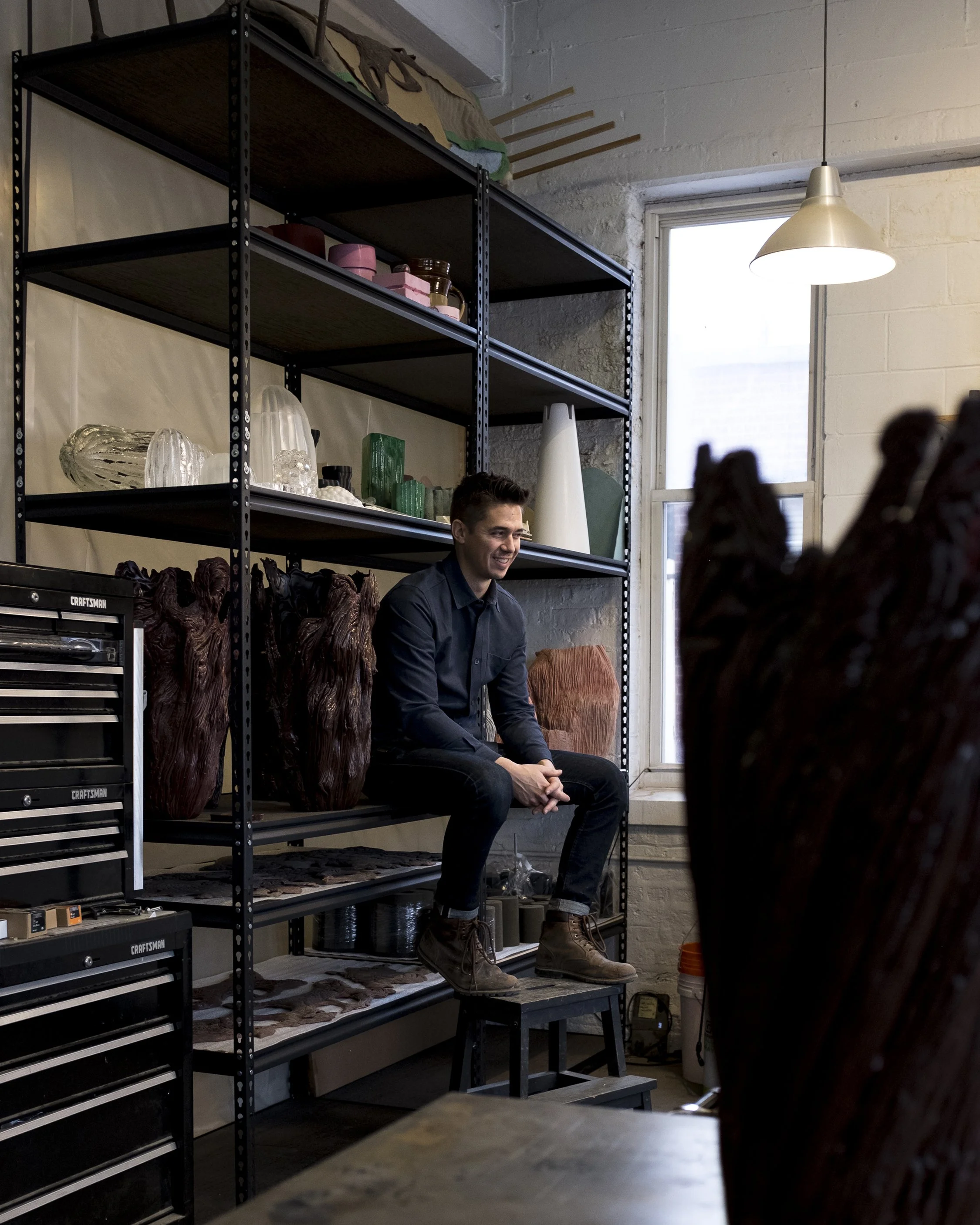 Steven Haulenbeek Chicago based artist and designer industrial designer West Logan Square studio lost-wax casting he dubbed ice casting