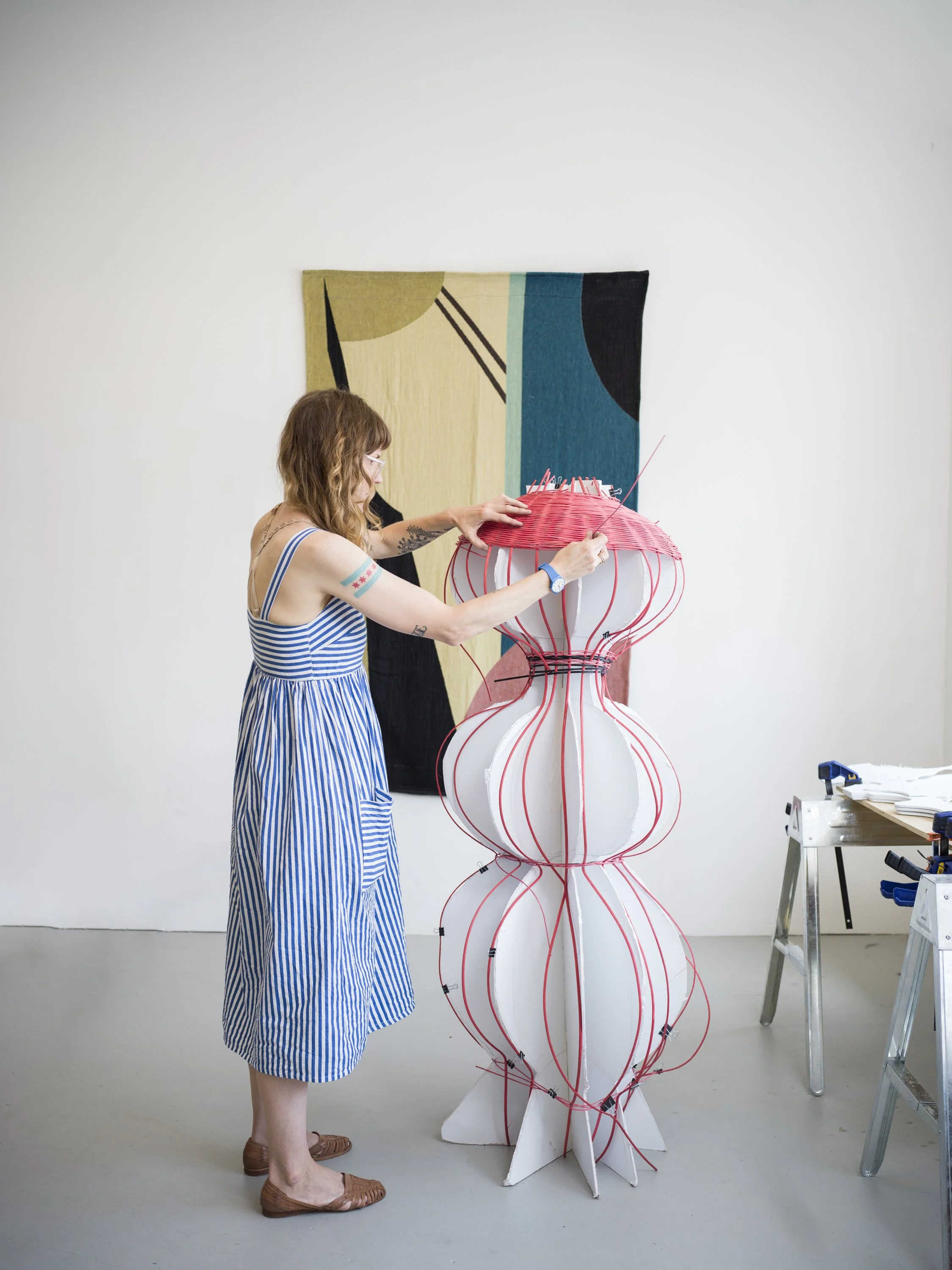 Dee Clements Studio Herron is the art studio of weaver and sculptor sculptural basketry ceramics and painting 3D Design from Cranbrook Academy of Art