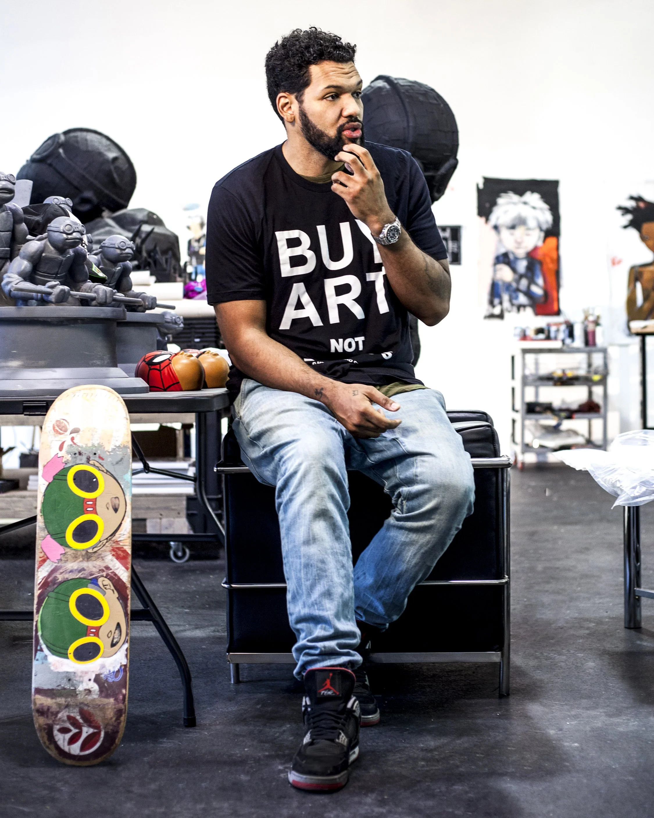 Hebru Brantley contemporary American artist best known for his Afro-Futurism Clark Atlanta University Graffiti and Street Art
Figurative Art Figurative Painting Flyboy