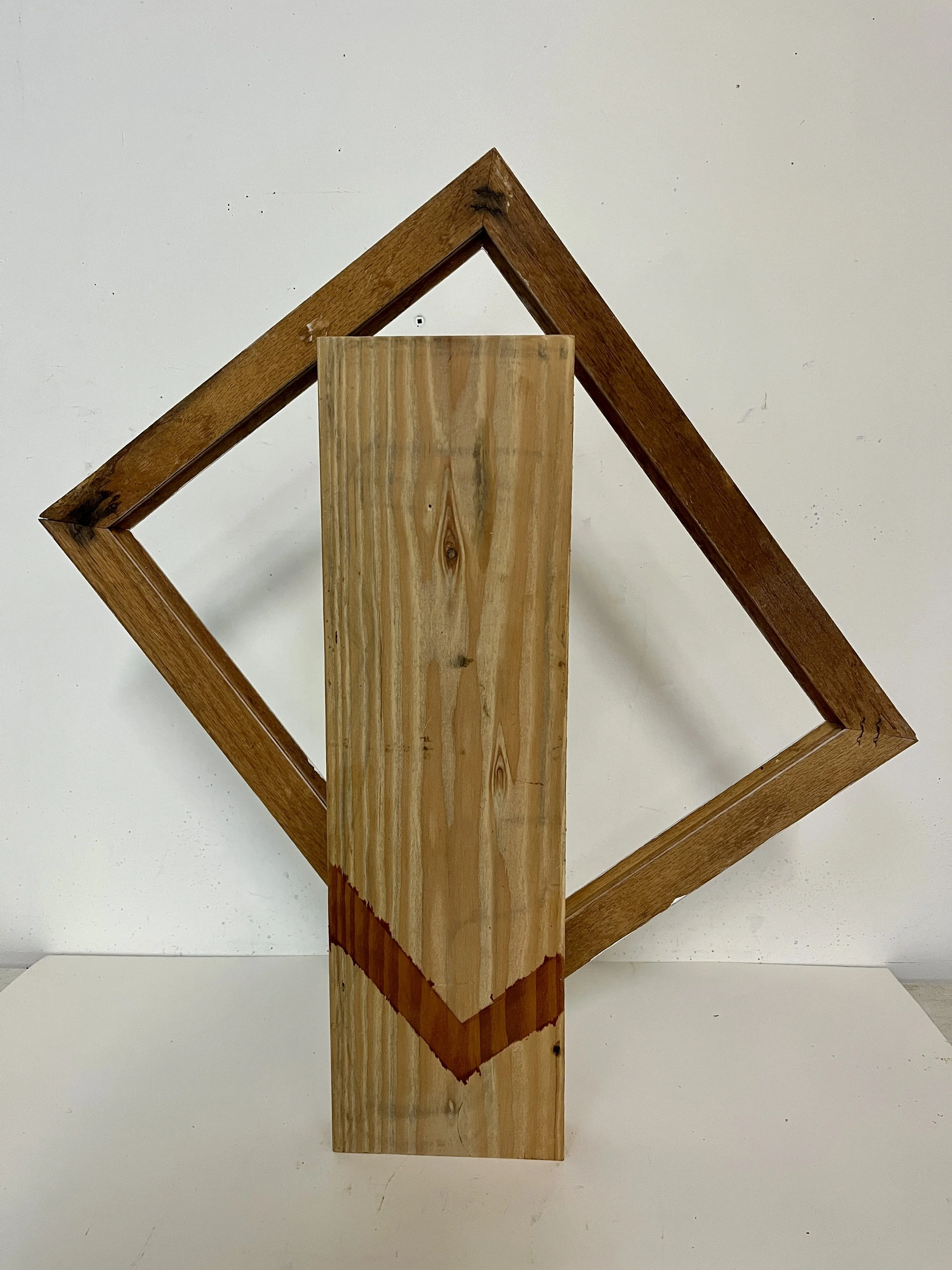 Framed, Back Side, 23 x 21 x 3" Wood and Wood Stain, 2026