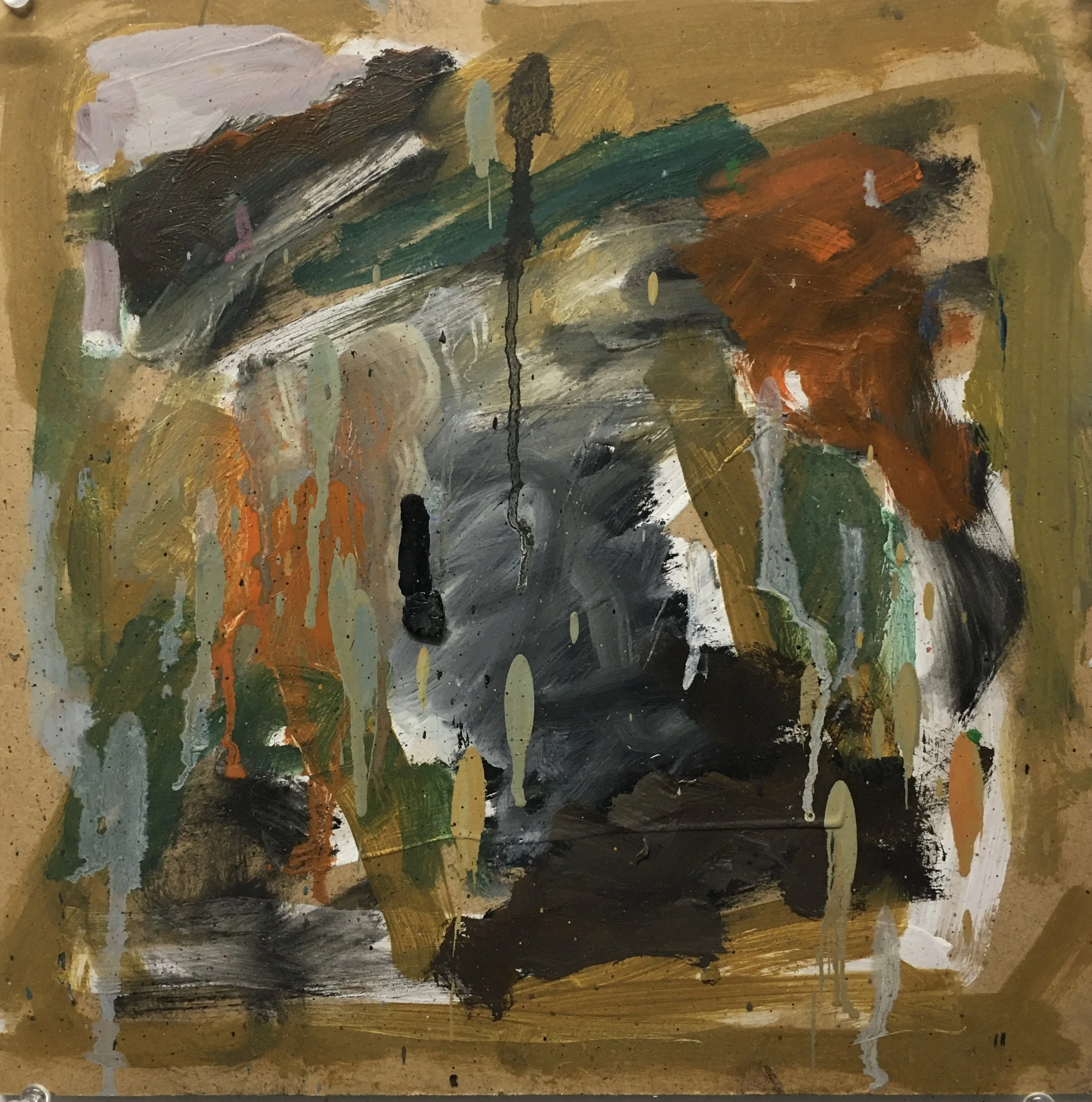 Small Abstraction, 12 x 12", Oil on Board, 2020