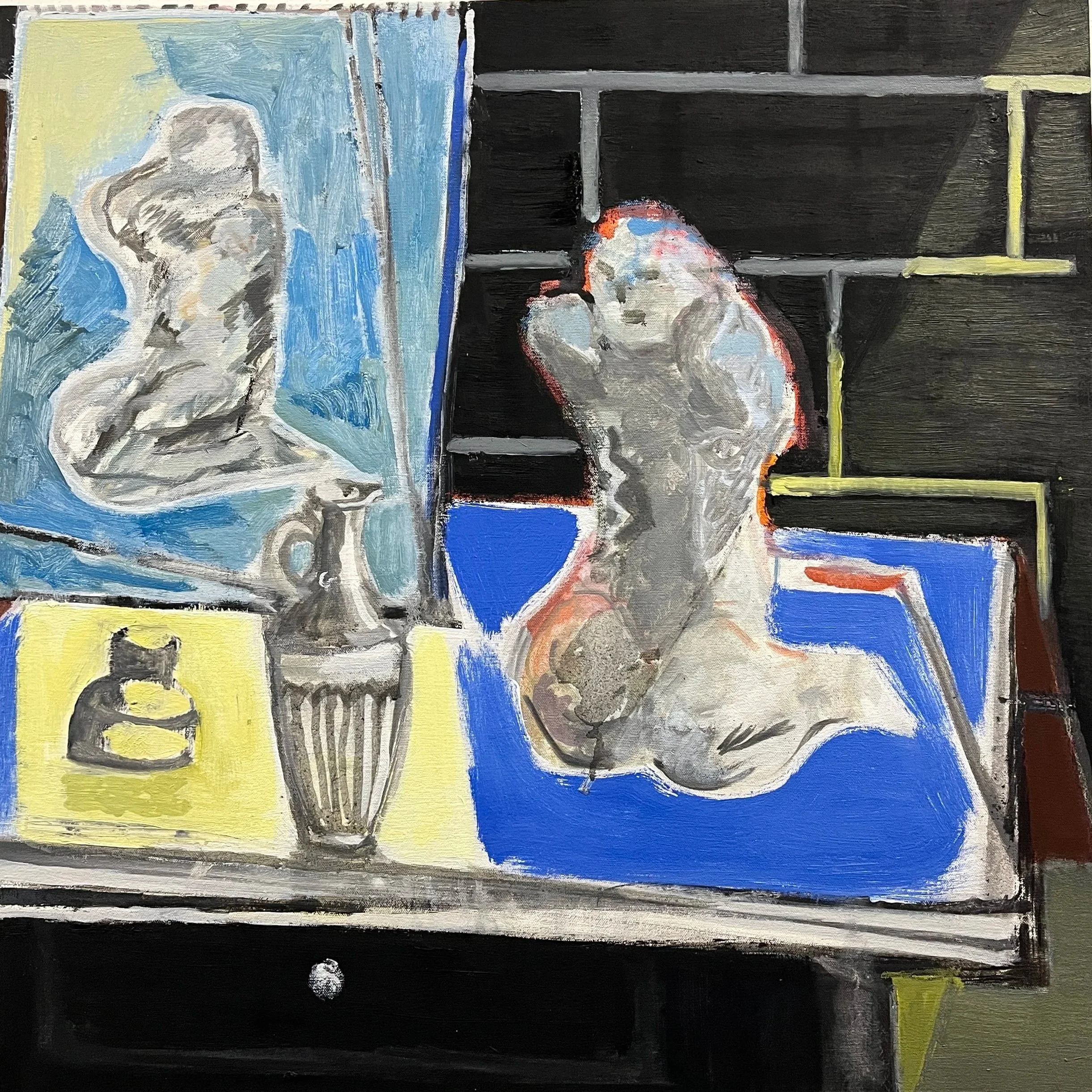 Painting of a Drawing of a Putto, 25 x 25", o/c, 2025