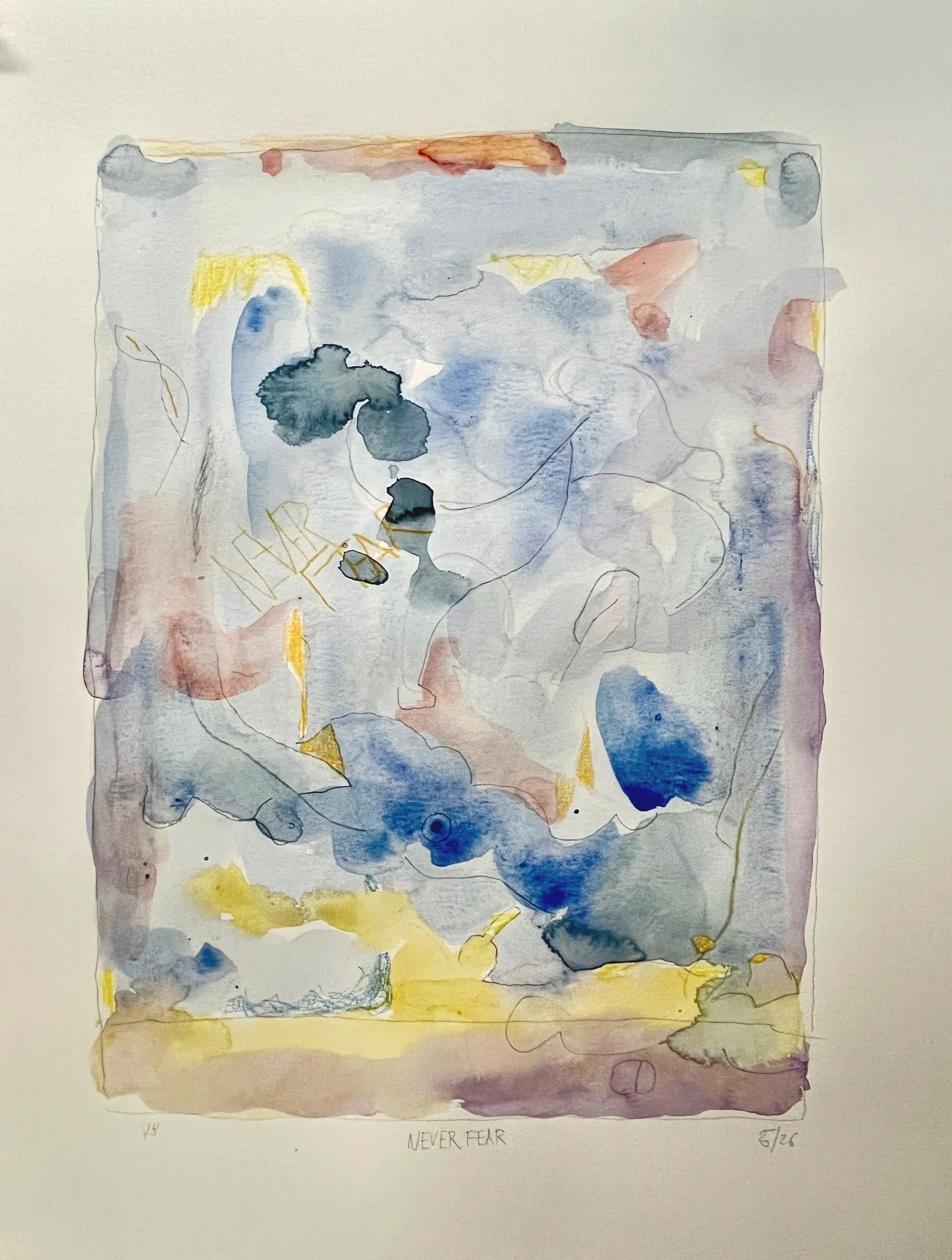 Never Fear, 13 x 9", Watercolor and Graphite on Bristol, 2026