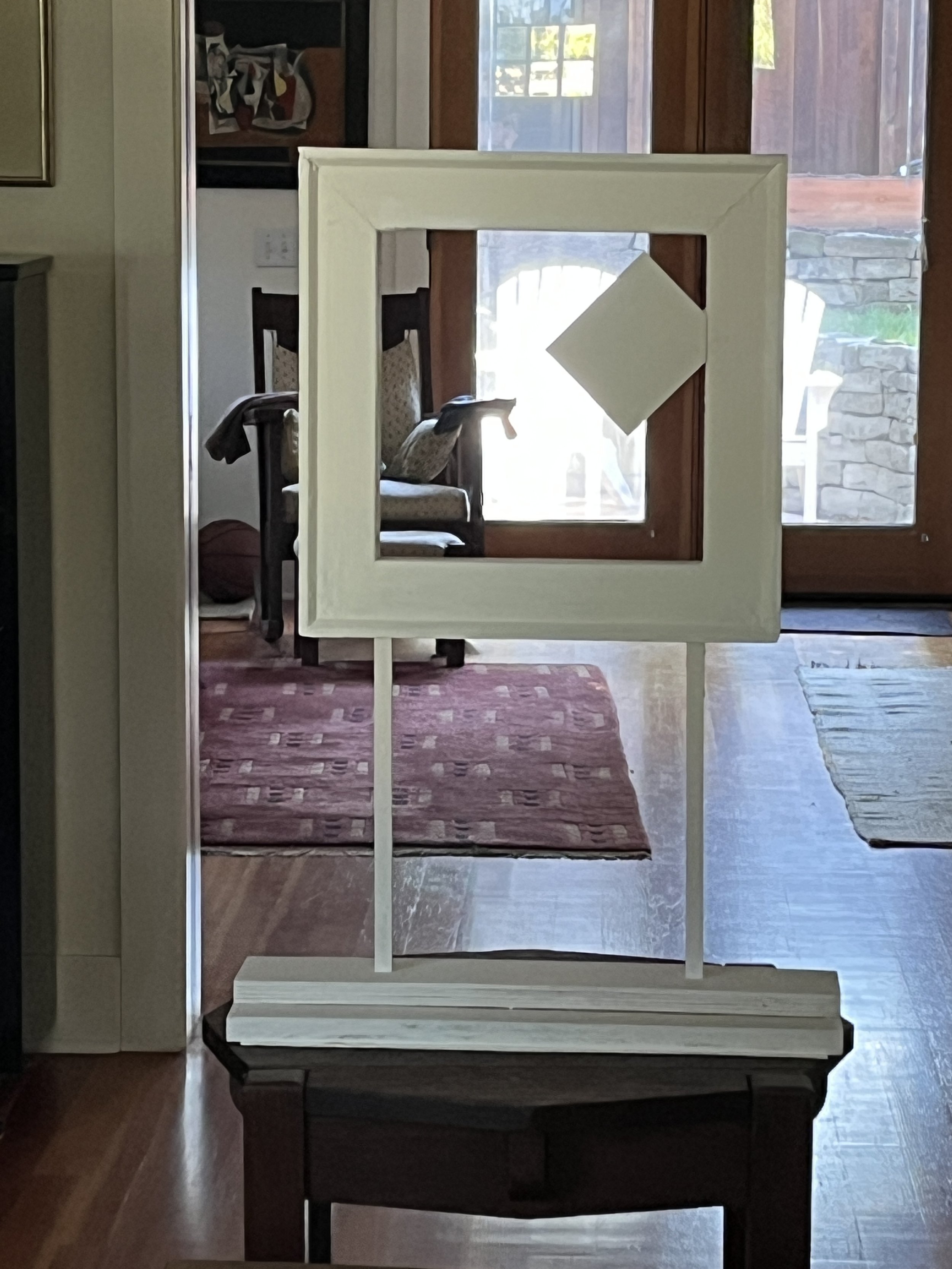 Square in Square, 16 x 14 x 2, Painted Wood,  2025