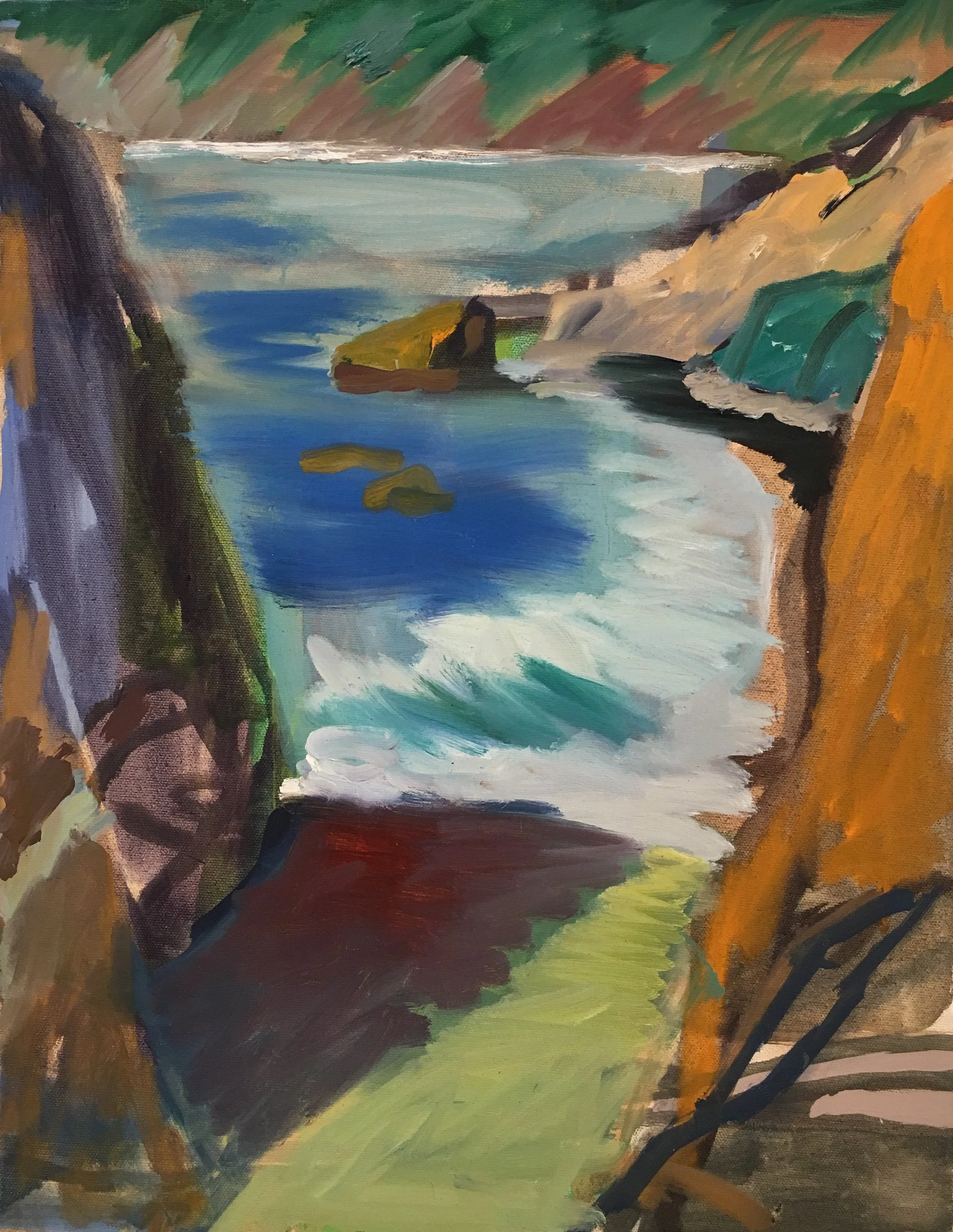 Lost Coast Cliffs & Ocean #2, 18 x 14", o/c, 2020 (BLM Residency) 