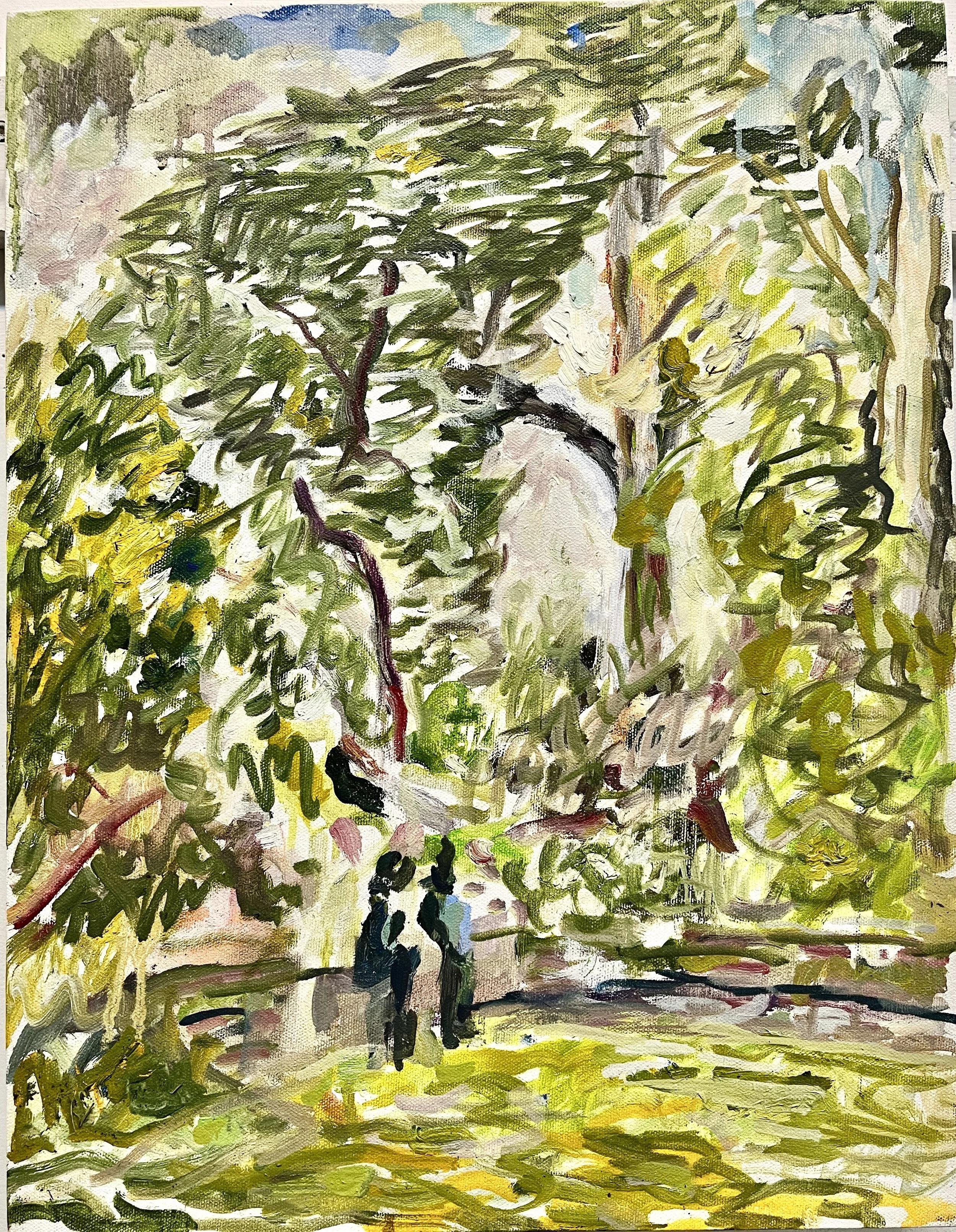 Figures in the Arboretum, 18 x 14", o/c, 2026 