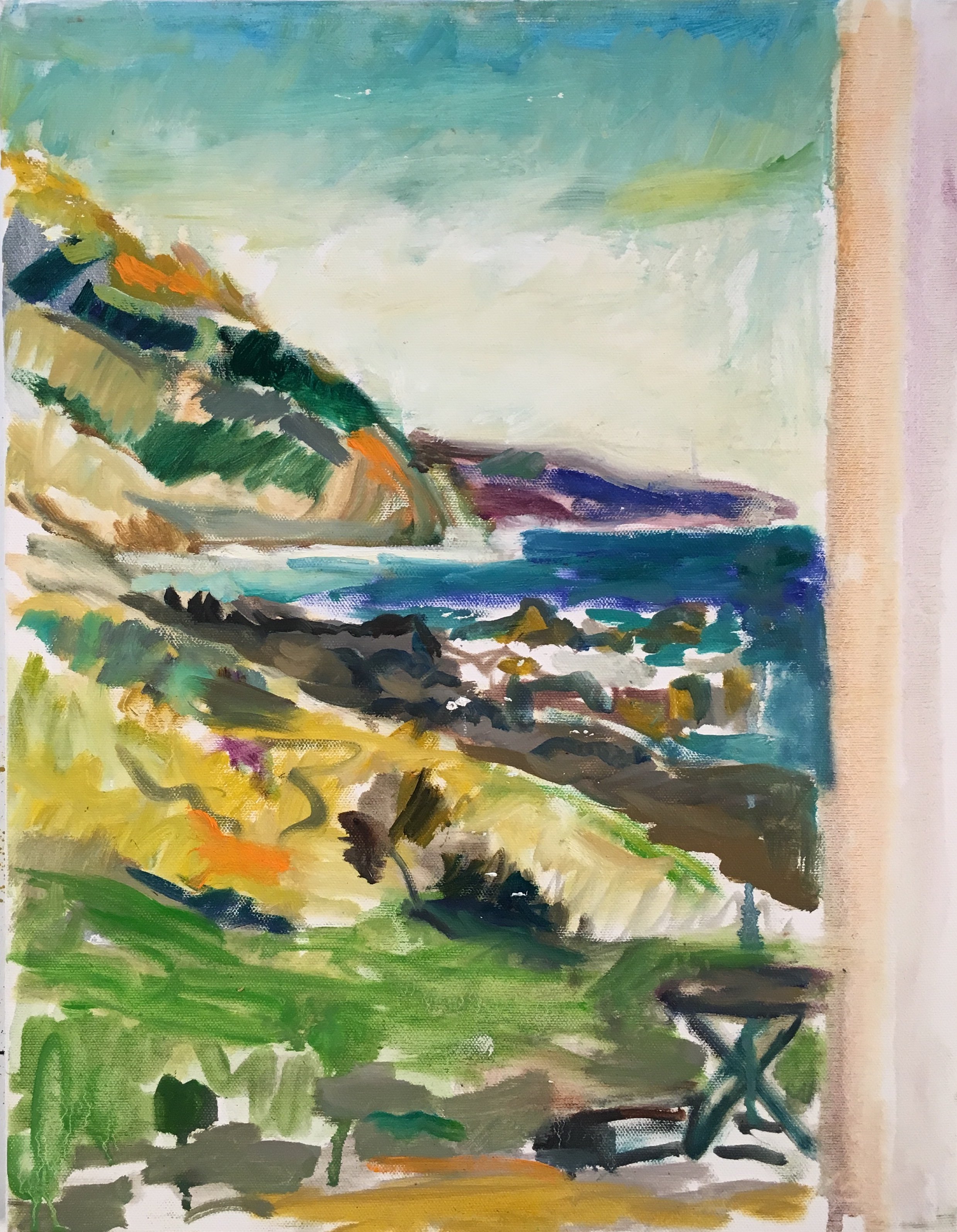 View from the Punta Gorda Lighthouse, 18x14, o/c, 2020 (BLM Residency)