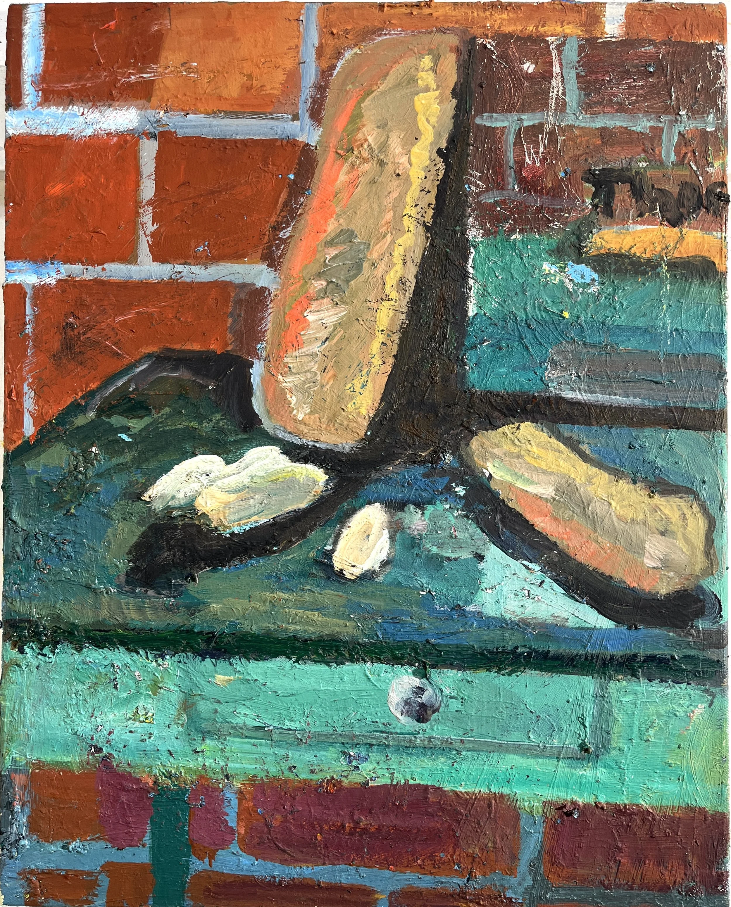 Driftwood and Painting of Driftwood #2, 20 x 16", o/c, 2025