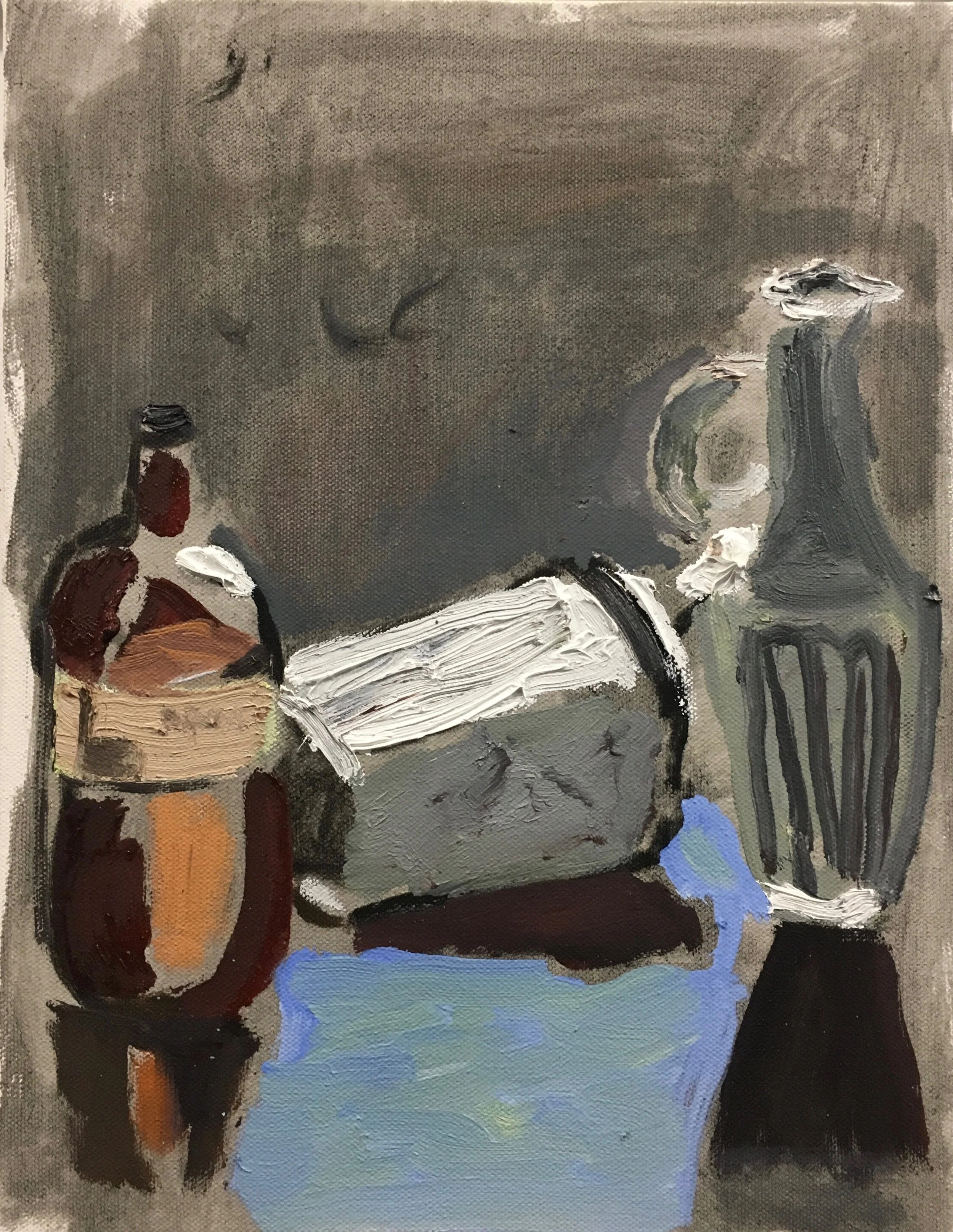 A Bottle of Kombucha, 12 x 9", Oil on Canvas, 2019