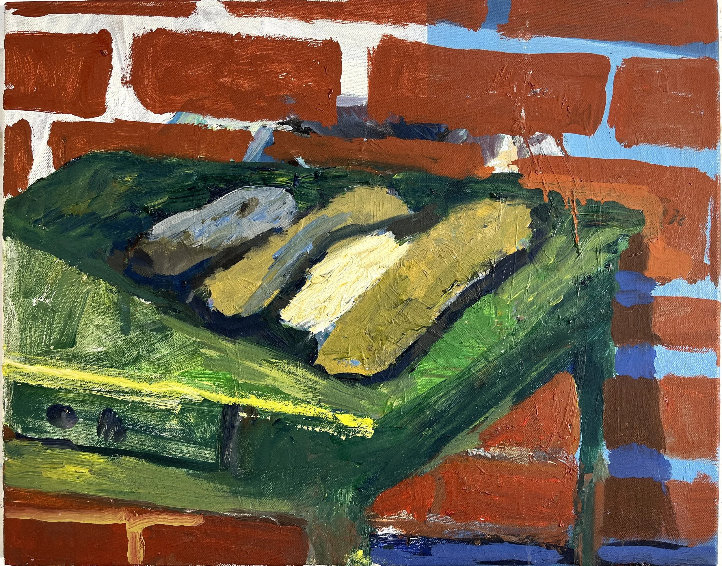 Driftwood-Brick Wall, 16 x 20", o/c, 2025