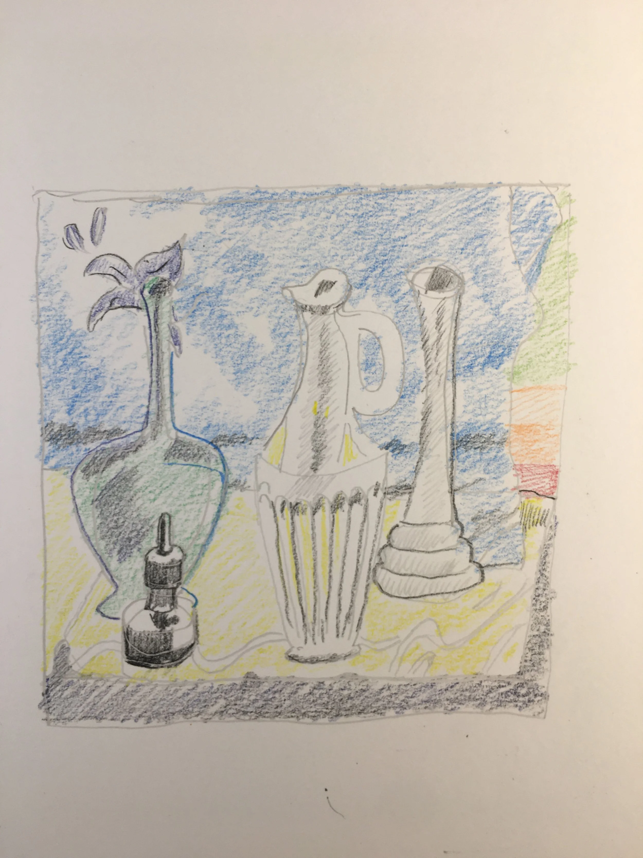 A little Still Life, 6x6", Colored Pencil, 2020