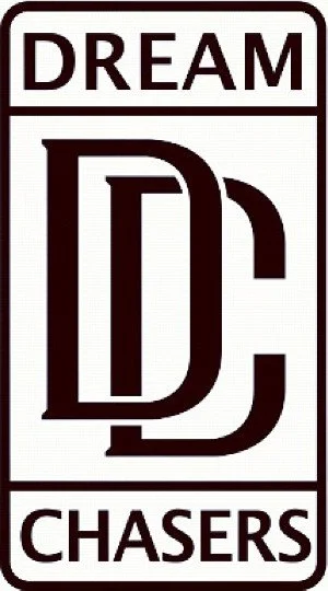 Logo with the words 'DREAM' at the top and 'CHASERS' at the bottom, separated by stylized 'DC' initials in the center.