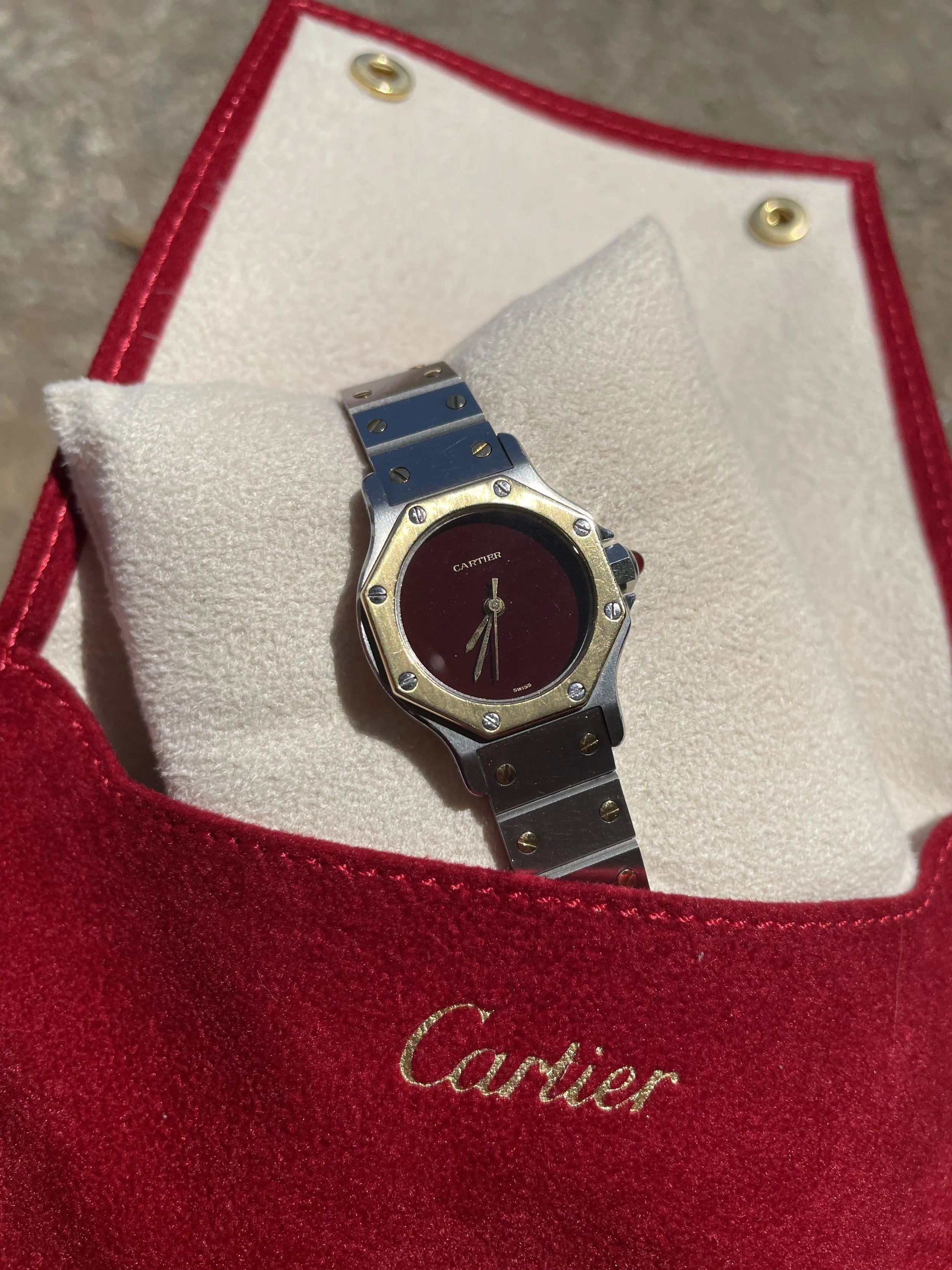 Cartier Santos Octagon SM Red Dial
