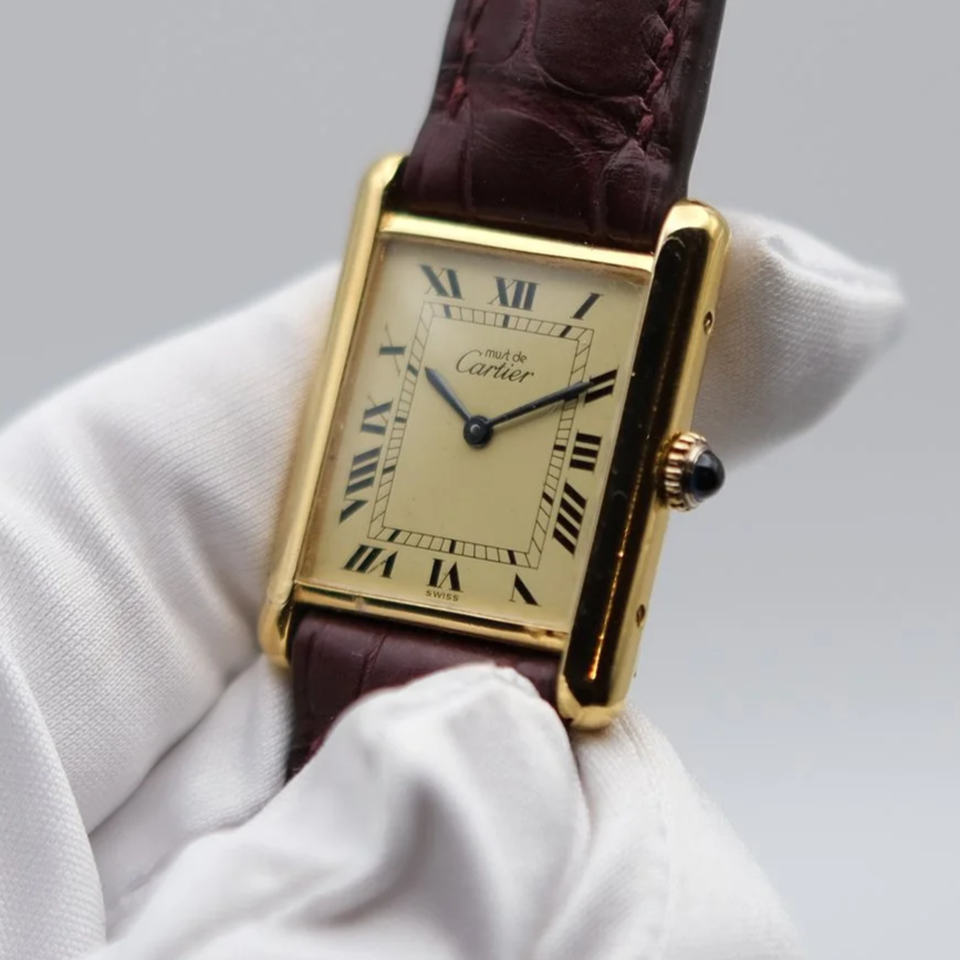 Cartier Tank Vermeil LM Champagne Dial
