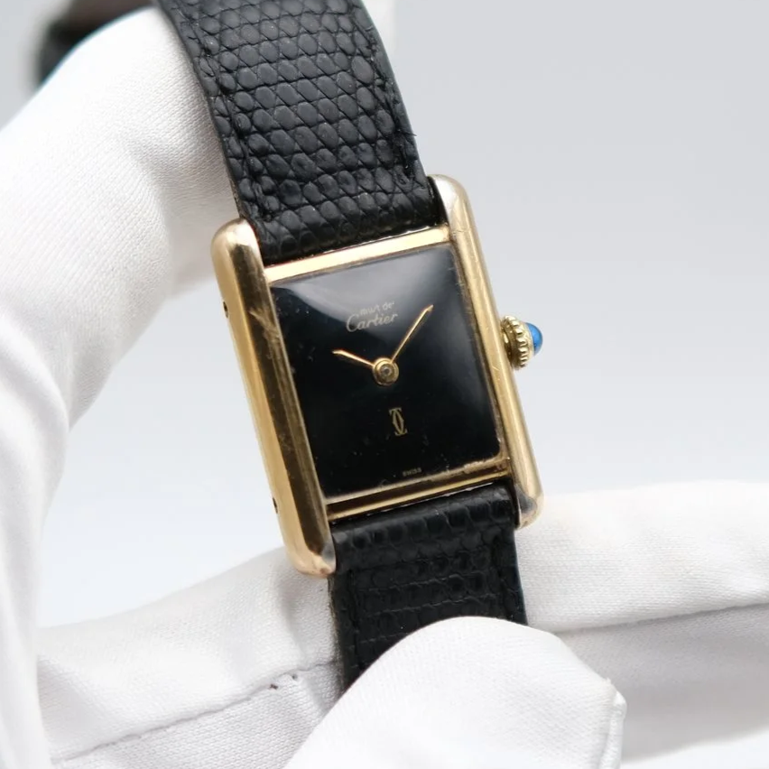 Cartier Tank Vermeil SM Black Dial