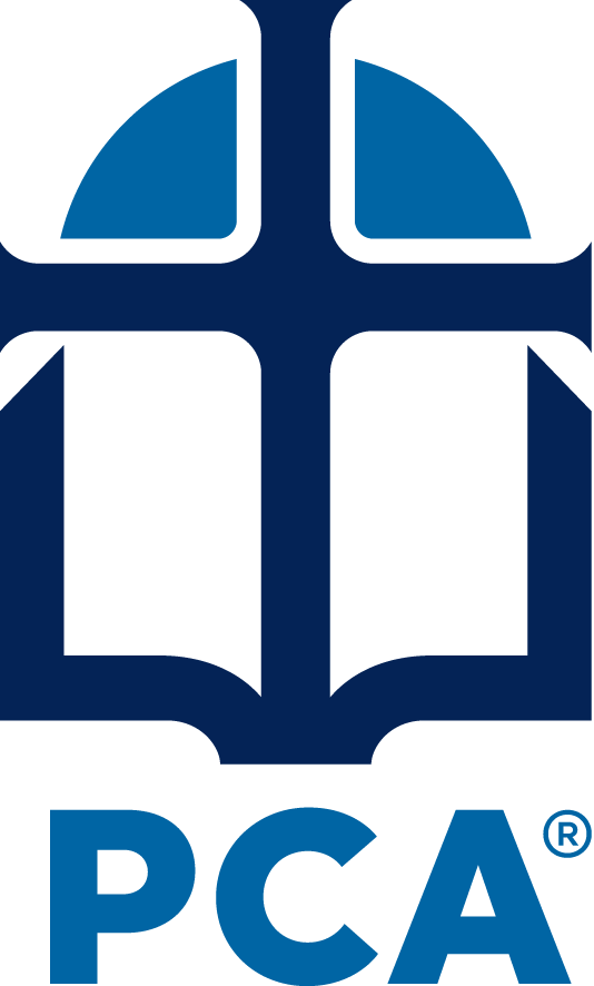 Logo with an open book graphic above the letters 'PCA' in blue.