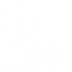 Silhouette of a tree and a park bench