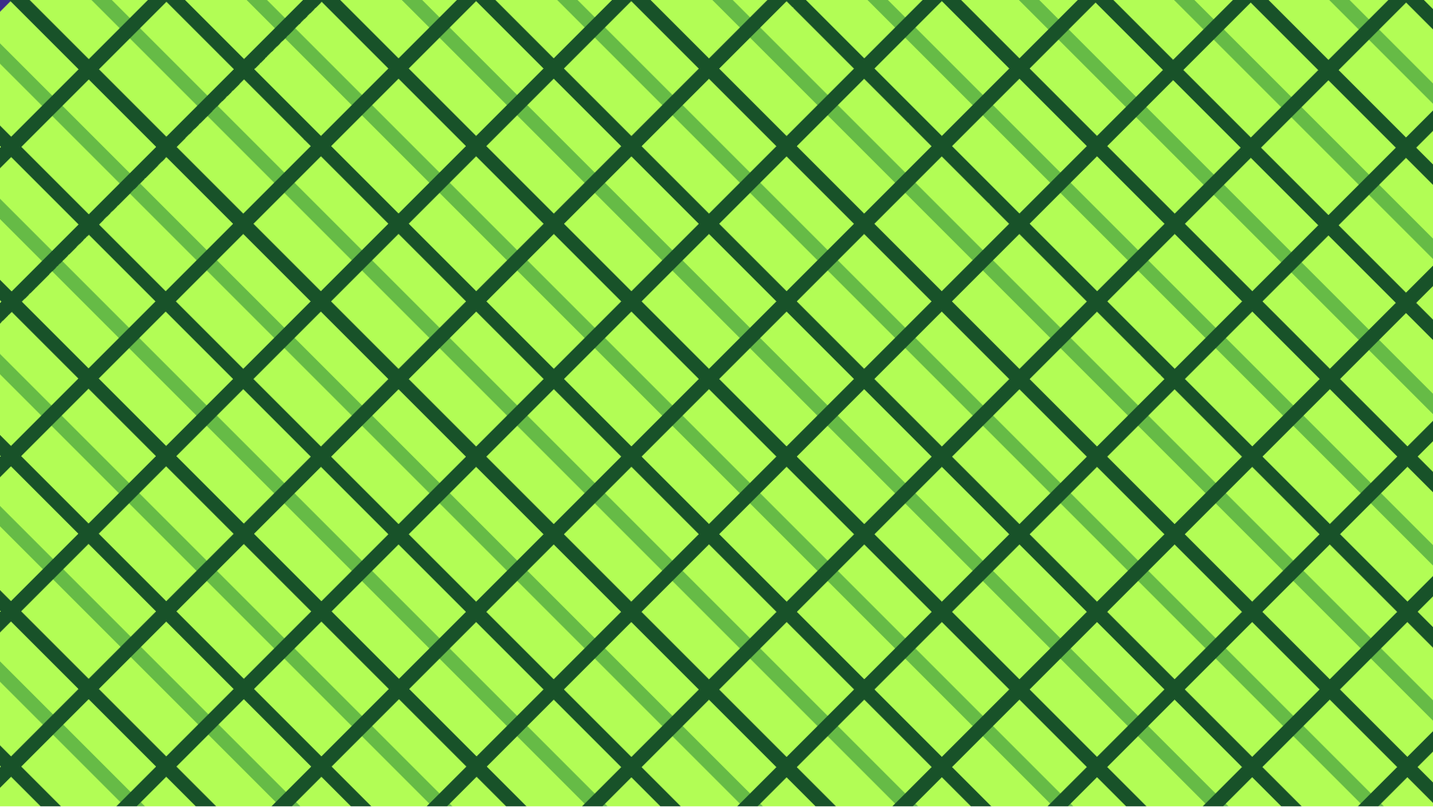 A repeating pattern of green diamond shapes with darker green diagonal lines crossing through each diamond.