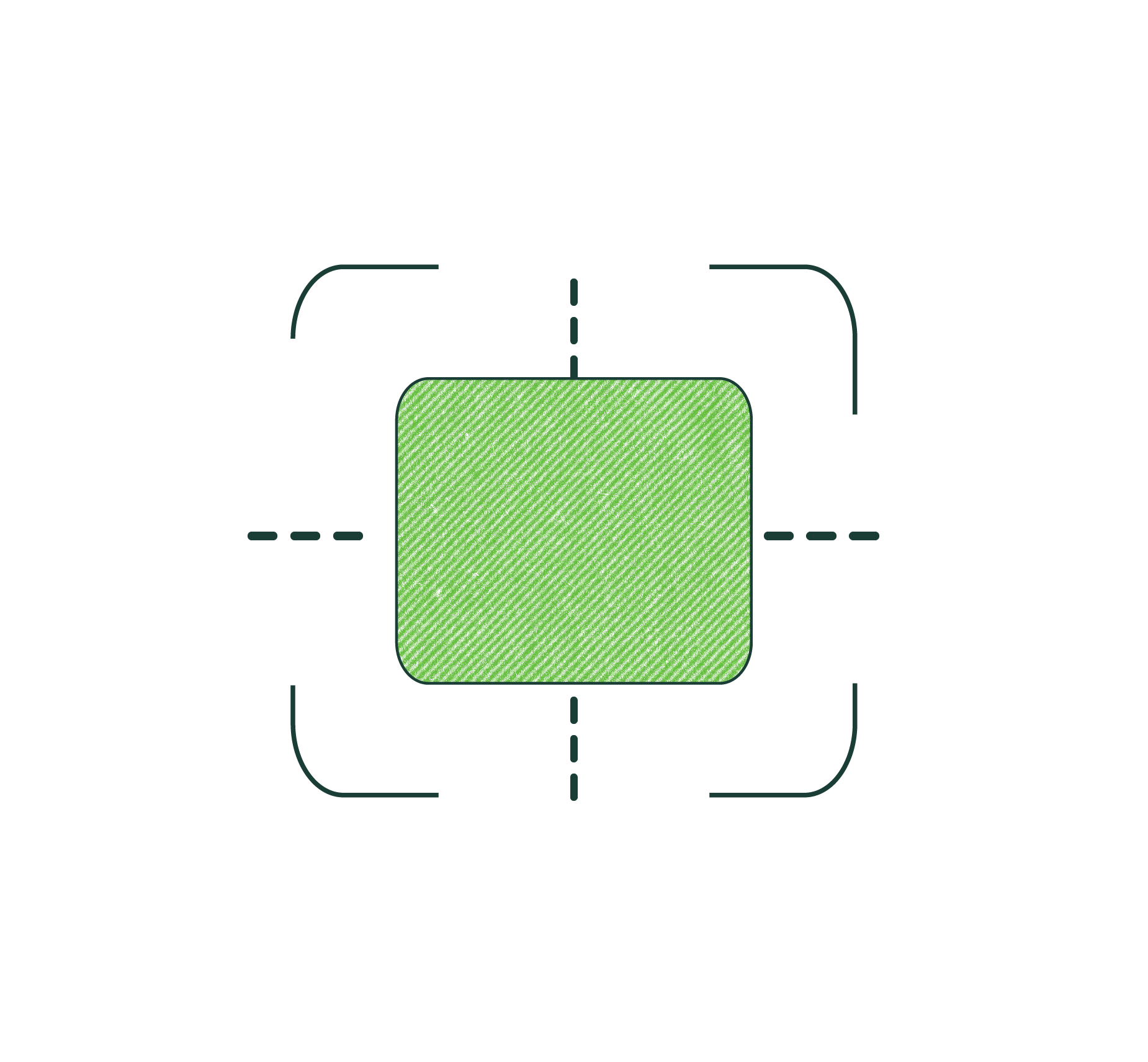 An illustration of a square zooming in.