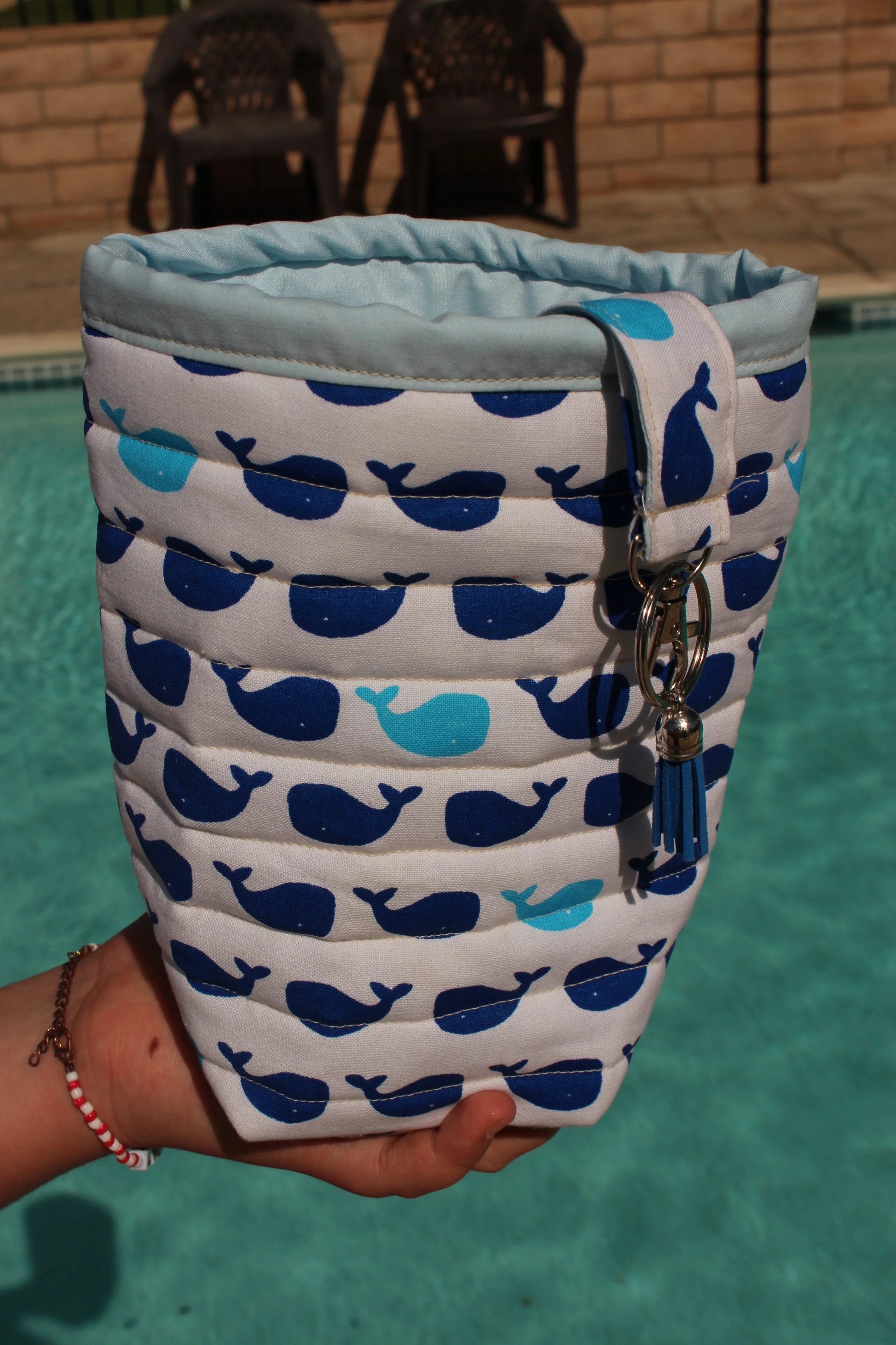 Small Whale Basket with Keychain