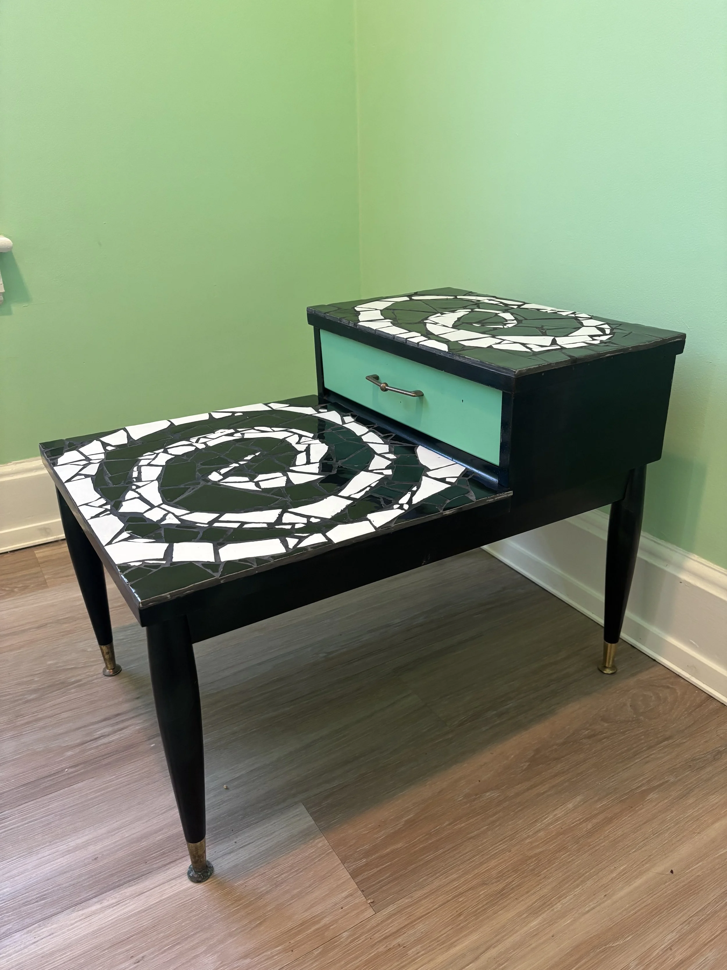 Mid-Century Mosaic End Table