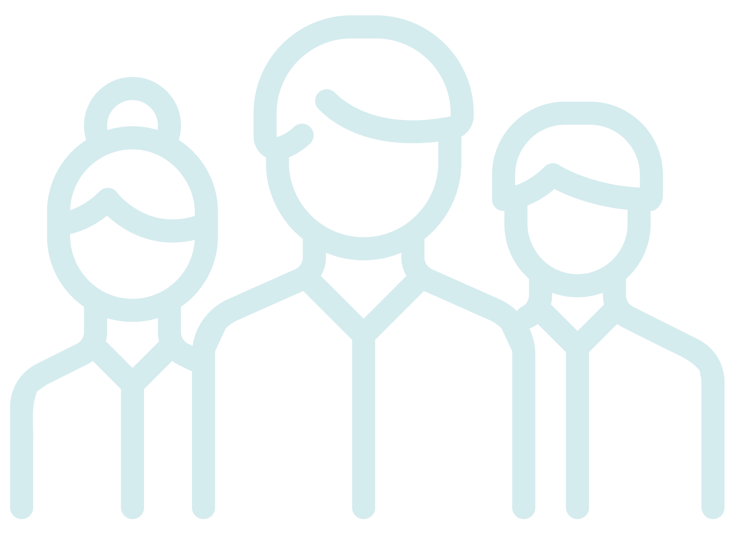 Outline of a woman with long hair and seven hanging lightbulbs.