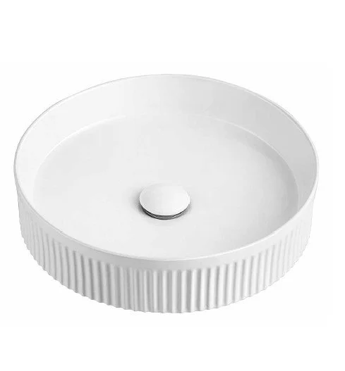 E-465 Fluted Round Countertop Basin 410mm