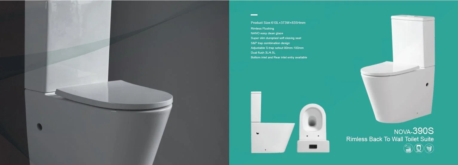 Bonita HT-390S Short Projection Rimless Toilet Suite - image 2