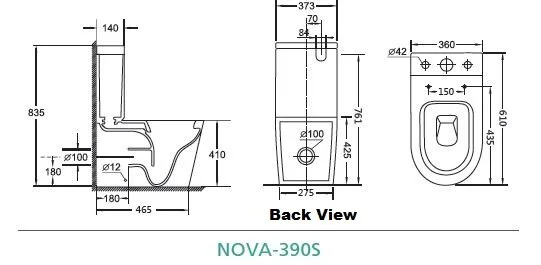 Bonita HT-390S Short Projection Rimless Toilet Suite - image 3