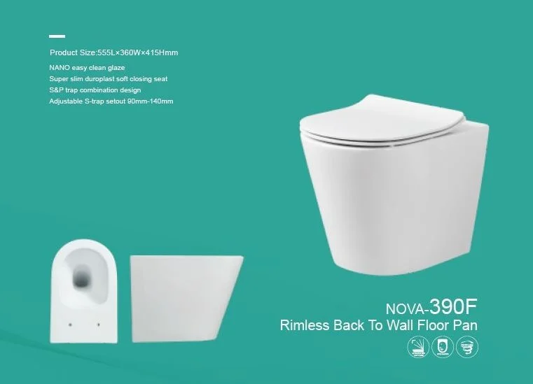 Bonita HT-390F Rimless Back-to-Wall Floor Pan - image 2