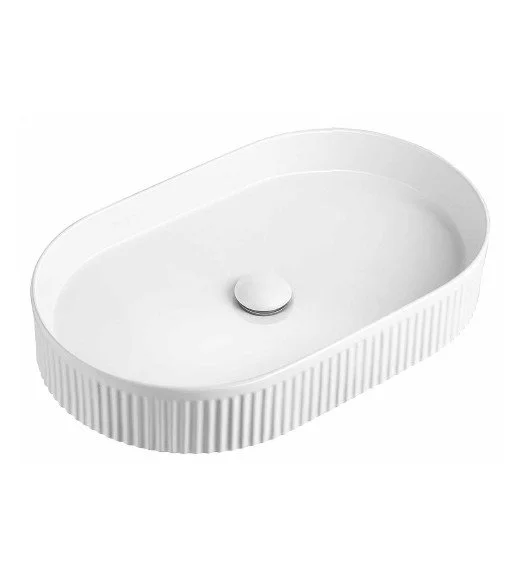 E-464 Fluted Oval Countertop Basin
