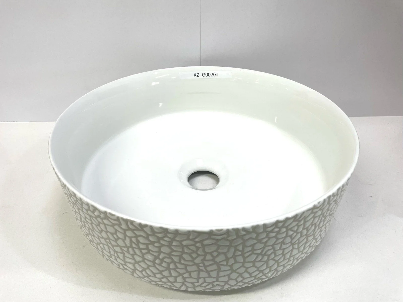 XZ-G002 Round Countertop Basin, Grey Mosaic