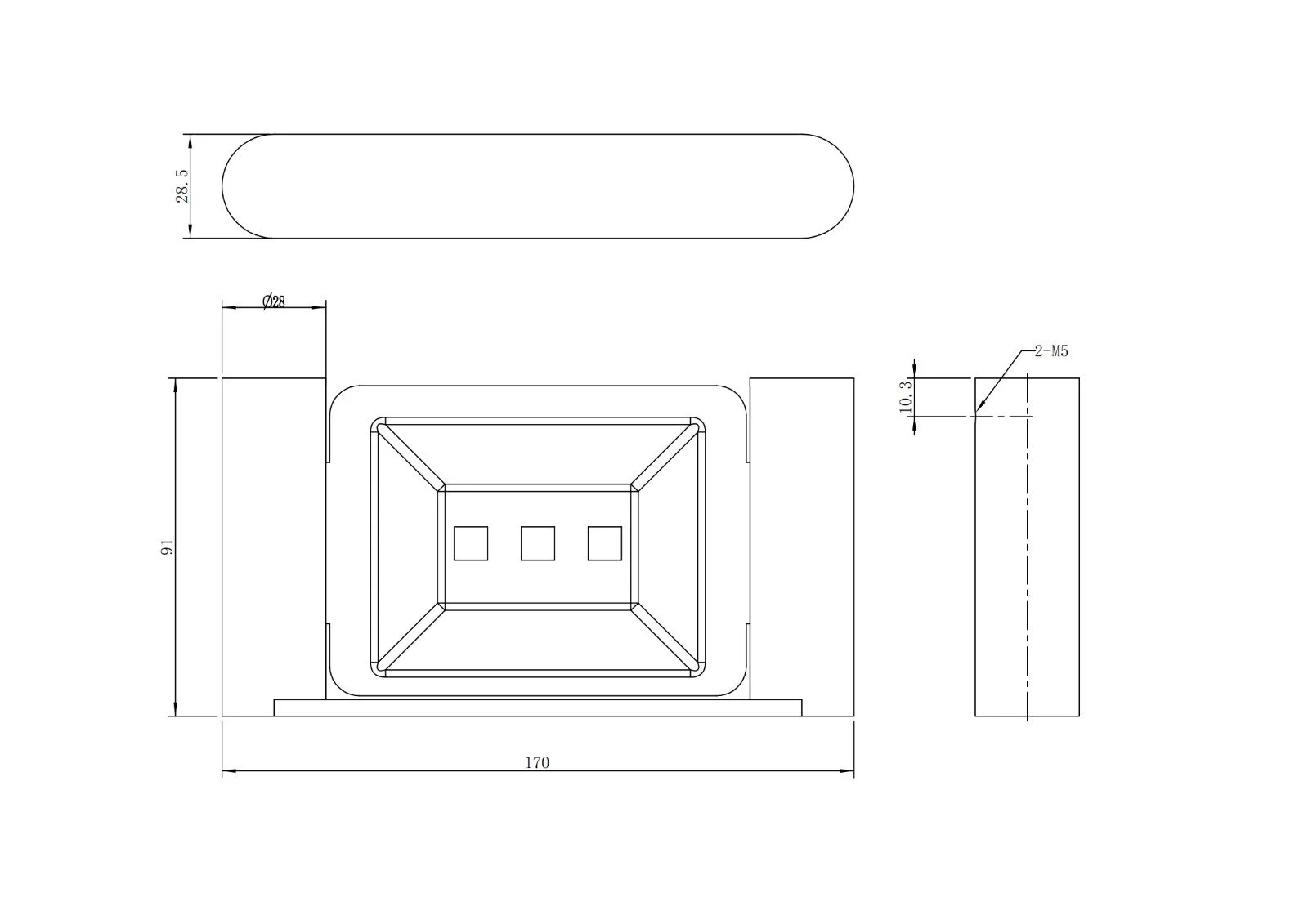 Gun Metal Series Soap Dish - dimensions drawing
