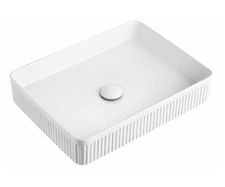 E-467 Fluted Rectangular Countertop Basin