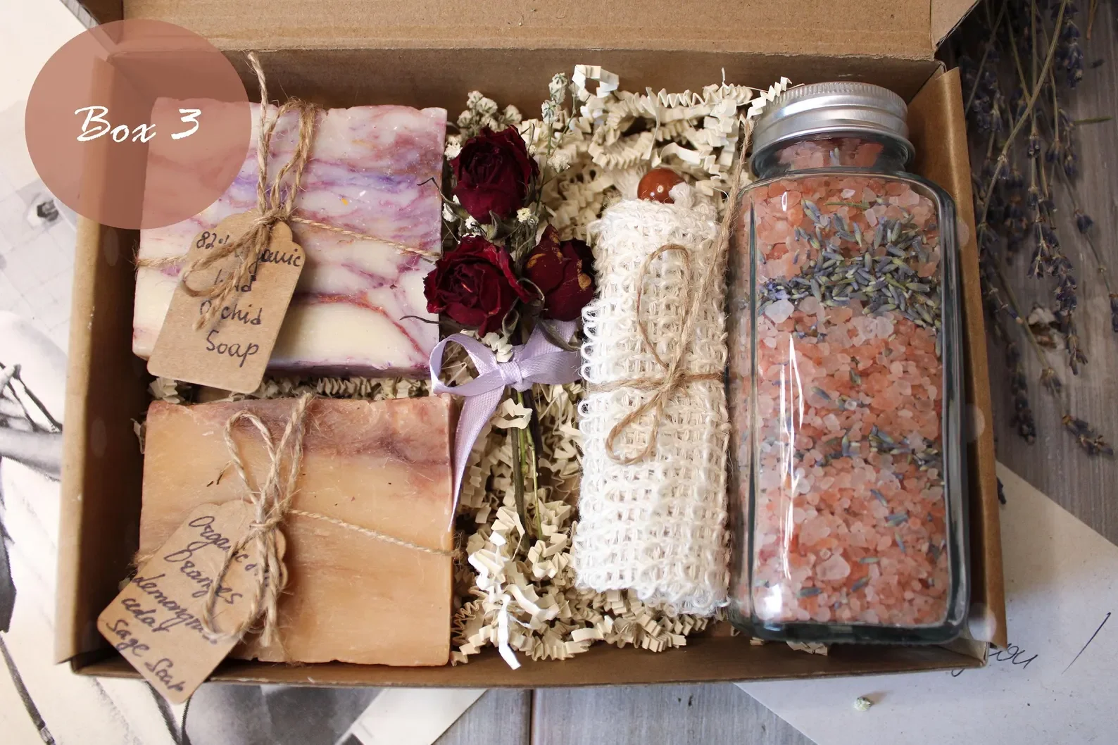 Luxury Soap Gift Set - 3, 3 oz bars with soap saver and a soap tray