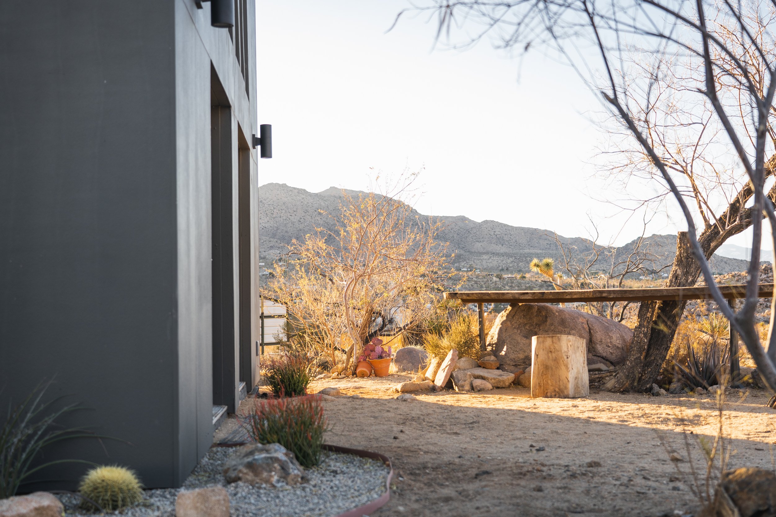 Mountain views and morning sun.