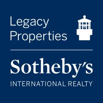 Logo for Legacy Properties, a part of Sotheby's International Realty, with a lighthouse icon on a dark blue background.