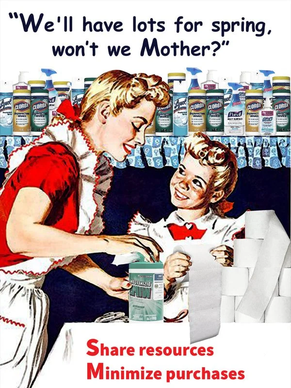 Share Resources, Minimize Purchases 
​(after A. Parker, Grow Your Own, Can Your Own,1943)