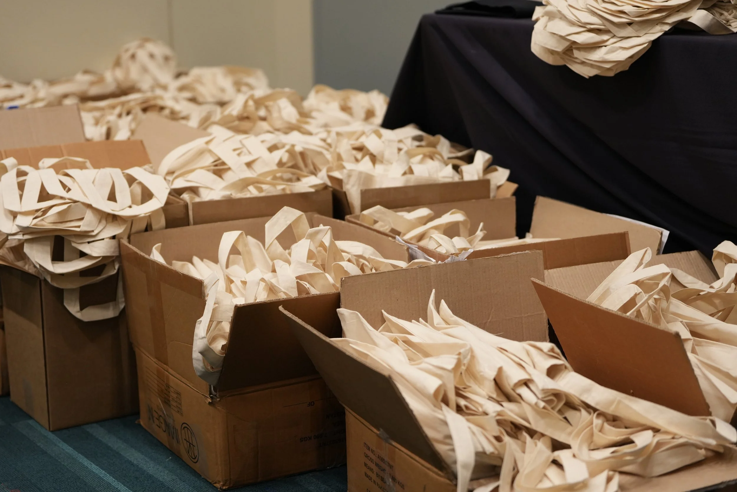 Conference bags for registrants.