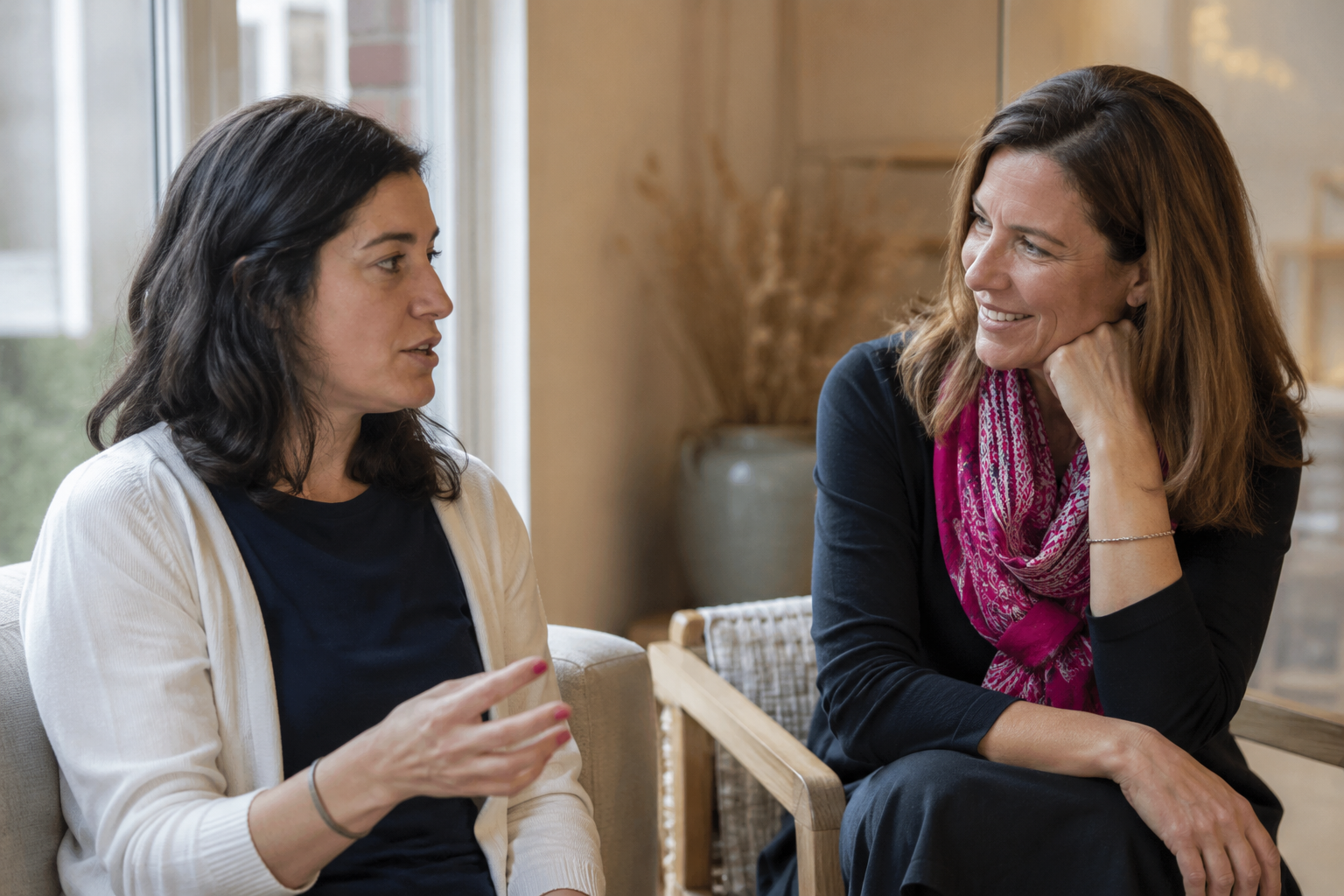 Two women having a conversation
