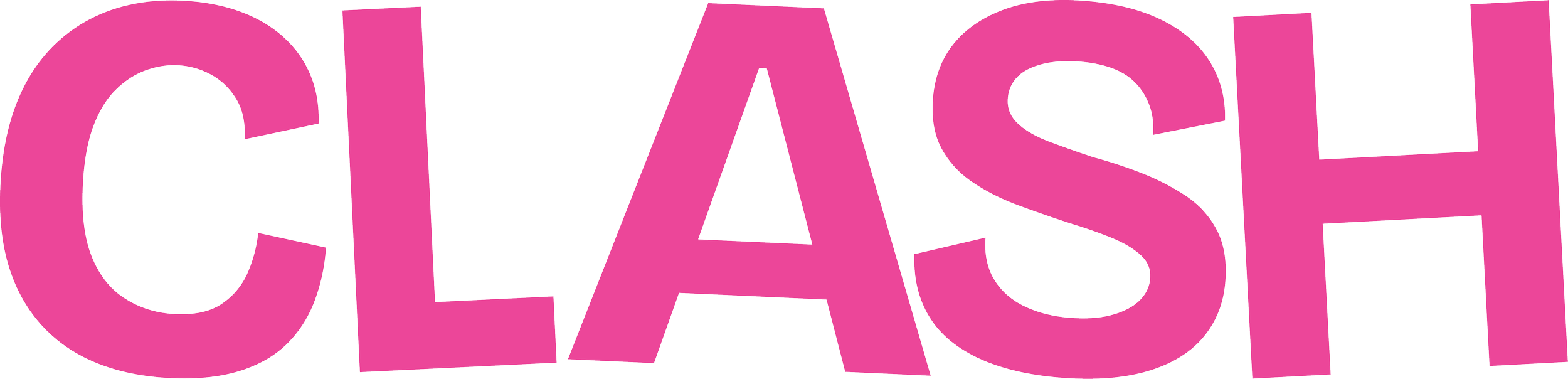 Large pink text spelling 'CLEAN' on a black background.