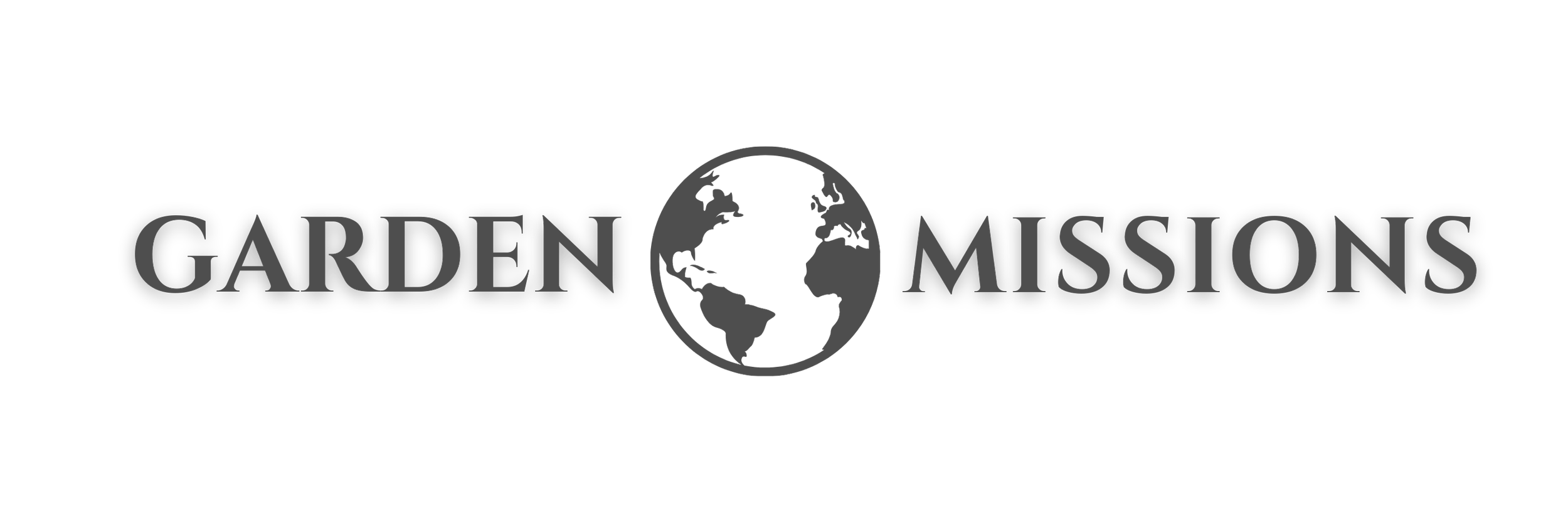 Logo of Garden Missions with a globe in the center and the words 'Garden Missions' on either side.