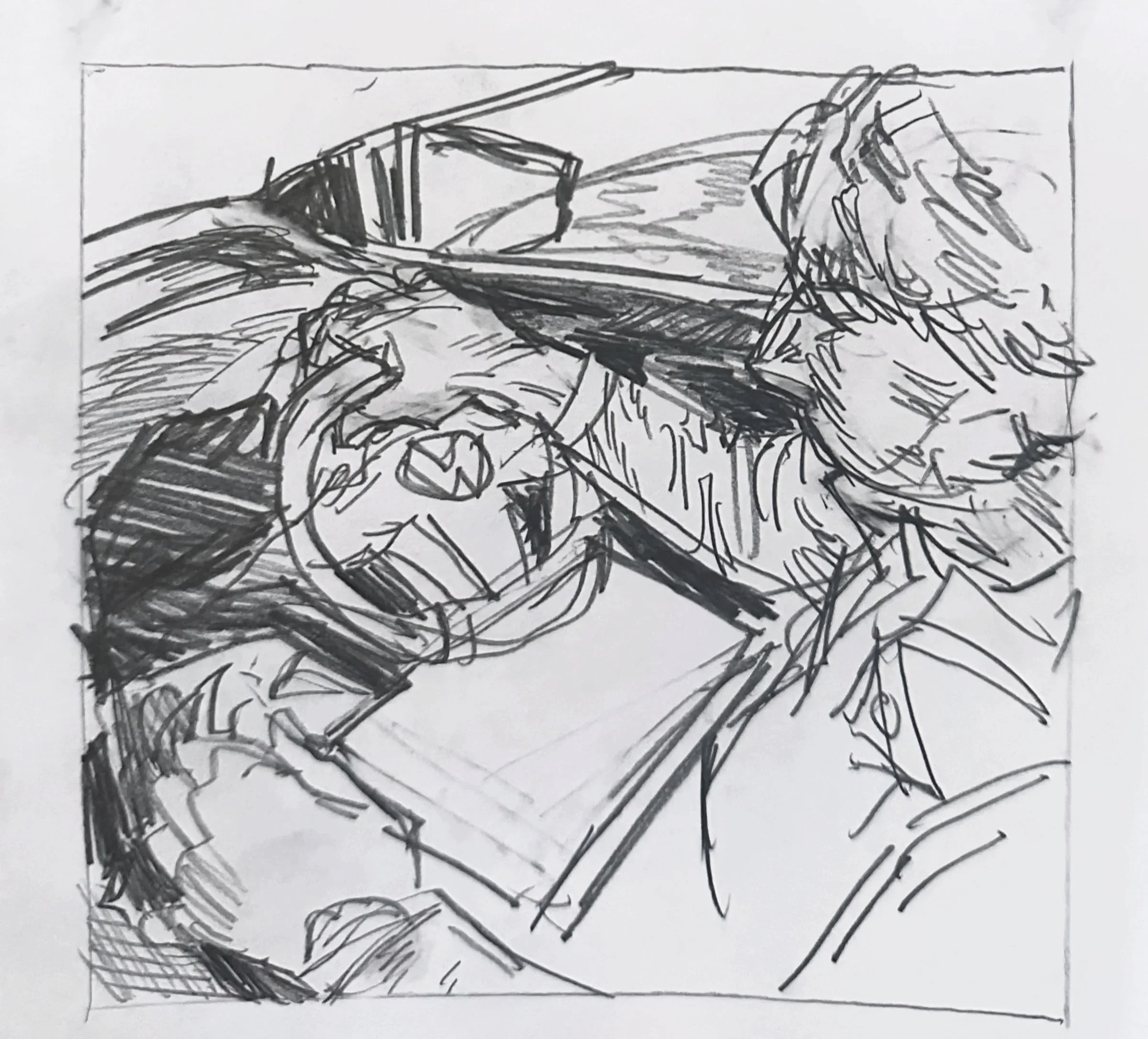  In The Front Seat With Randall 
Graphite on Paper
 ? 
2025