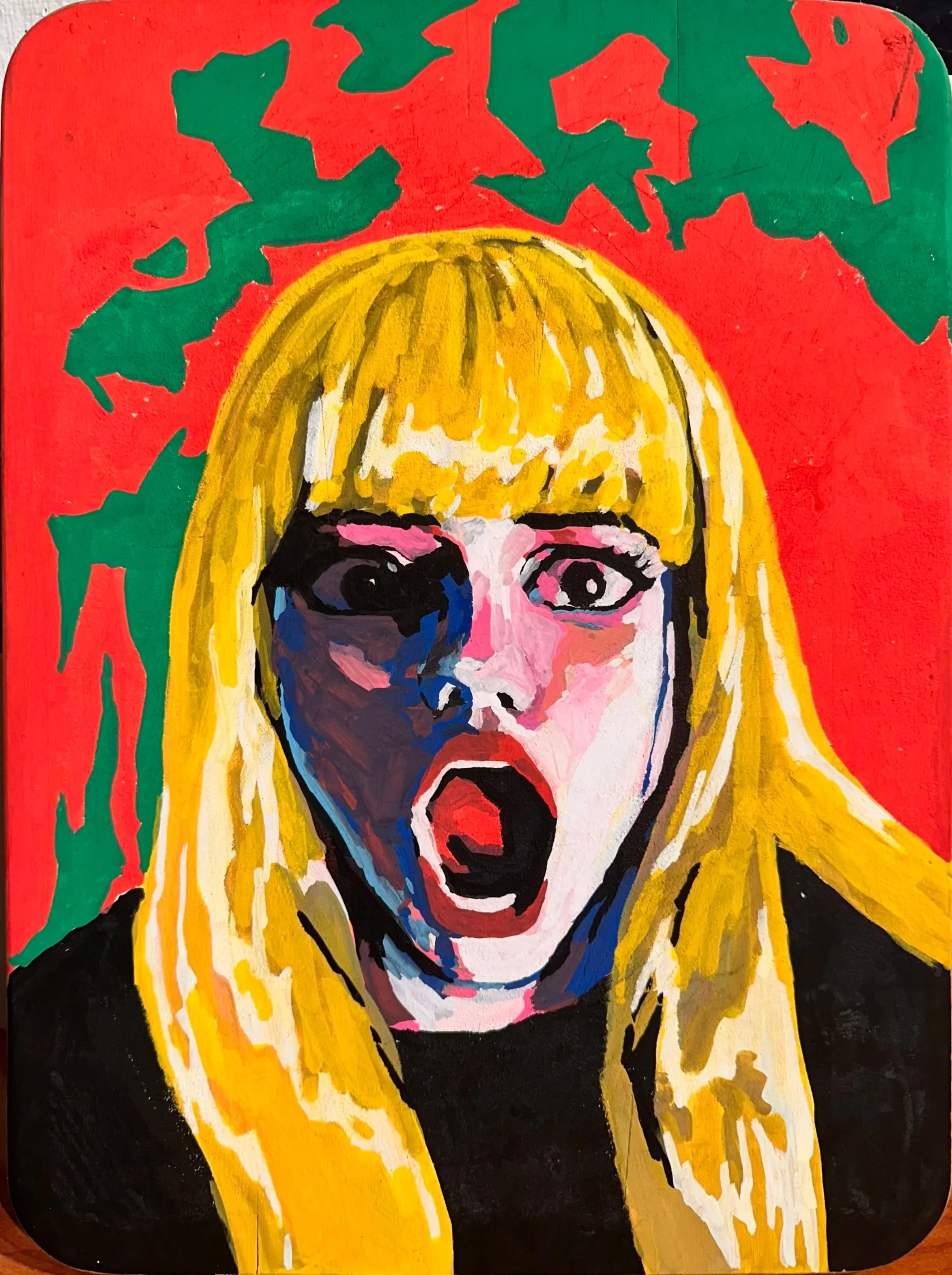  Emma with Open Mouth 
Acrylic Marker on Wood Panel
 ? 
2026