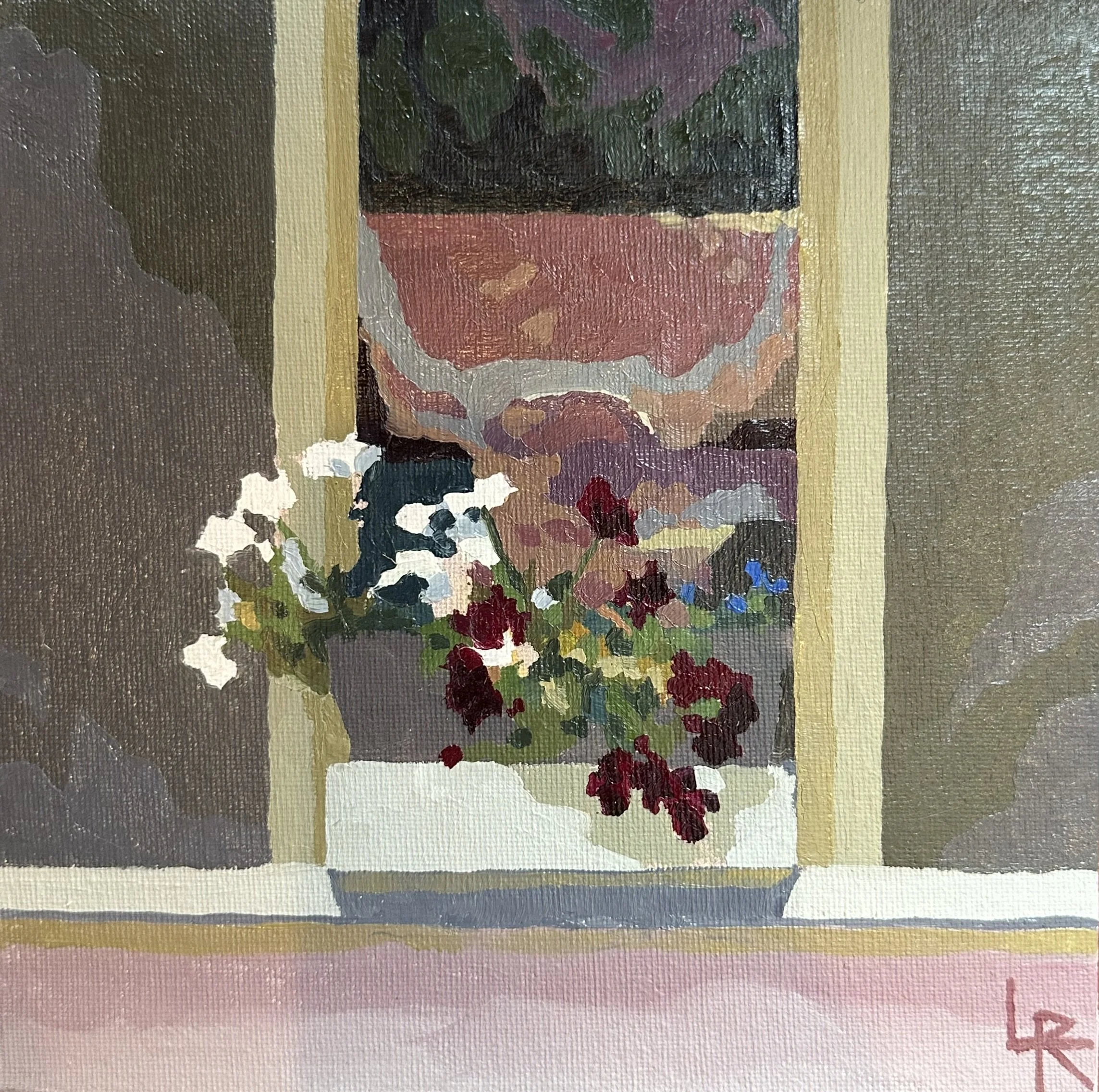  Bouquet Against Window 
Oil on Panel
8 x 8"
2026