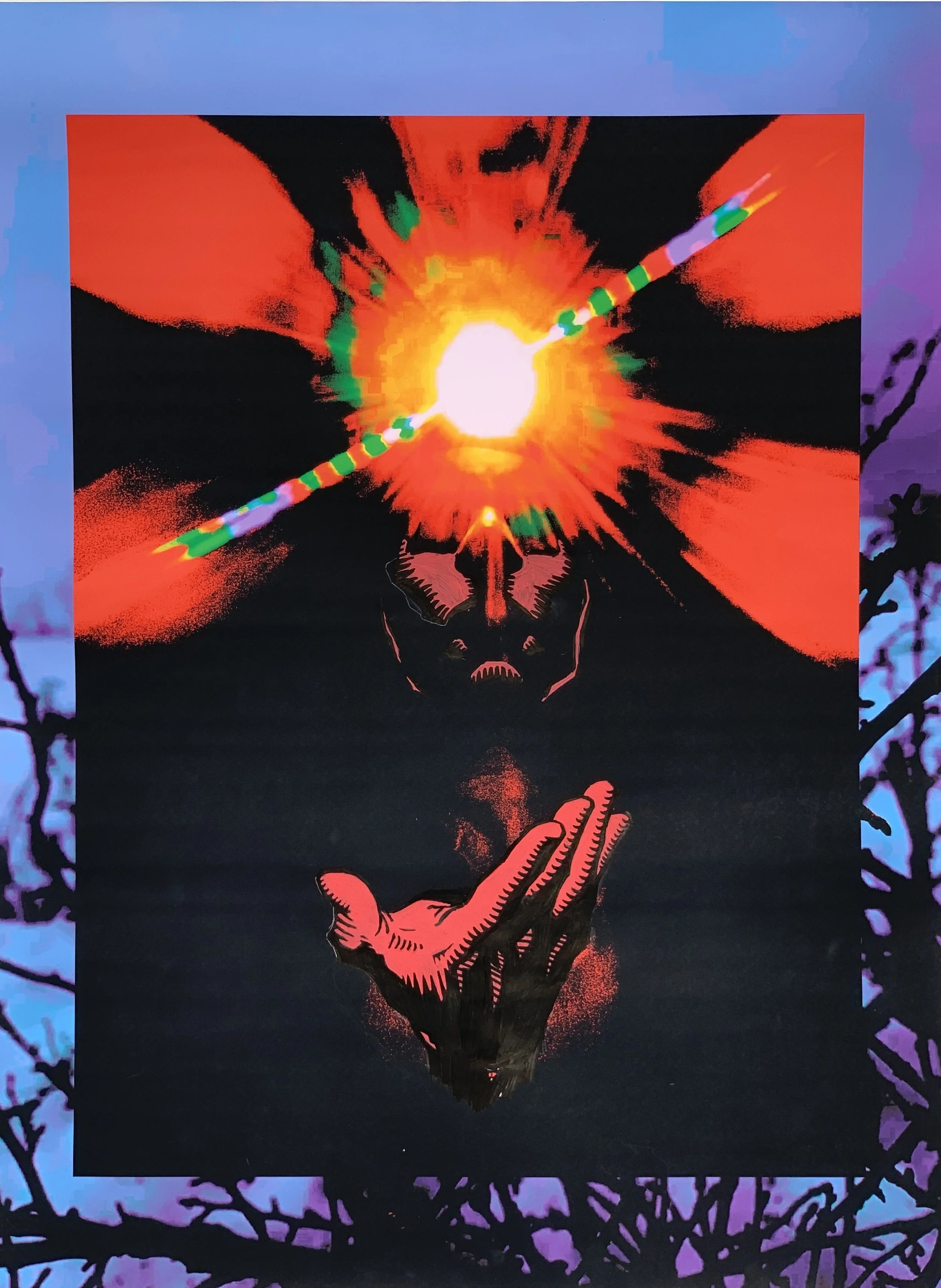  Elegia/Sunrise 
Acrylic Marker and Digital Photo Collage on Paper
24 x 32"
2022