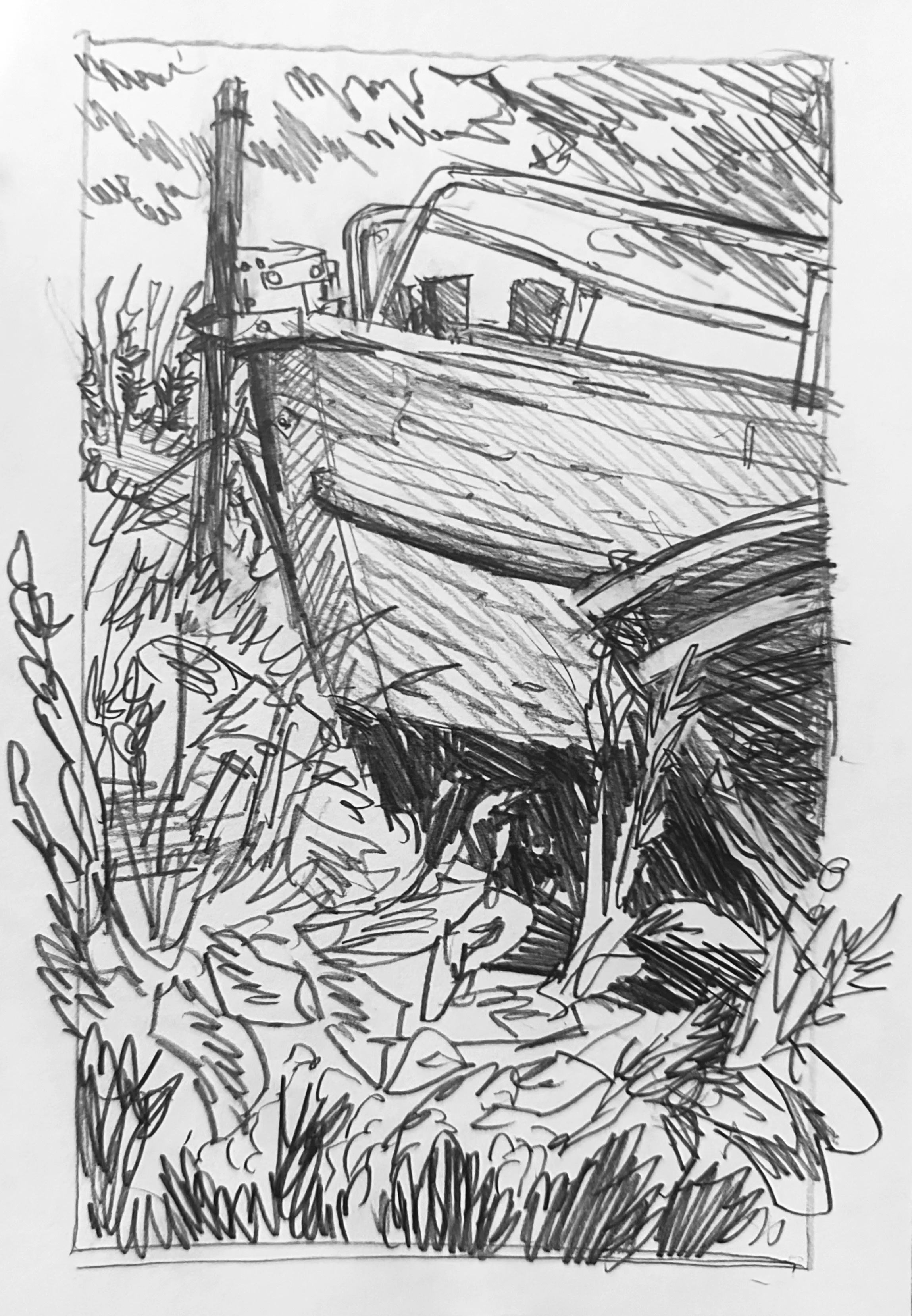  Beached Boat 
Graphite on Paper
 ? 
2025
