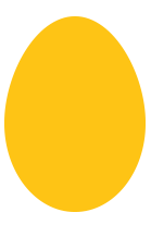 Yellow oval shape on a white background.