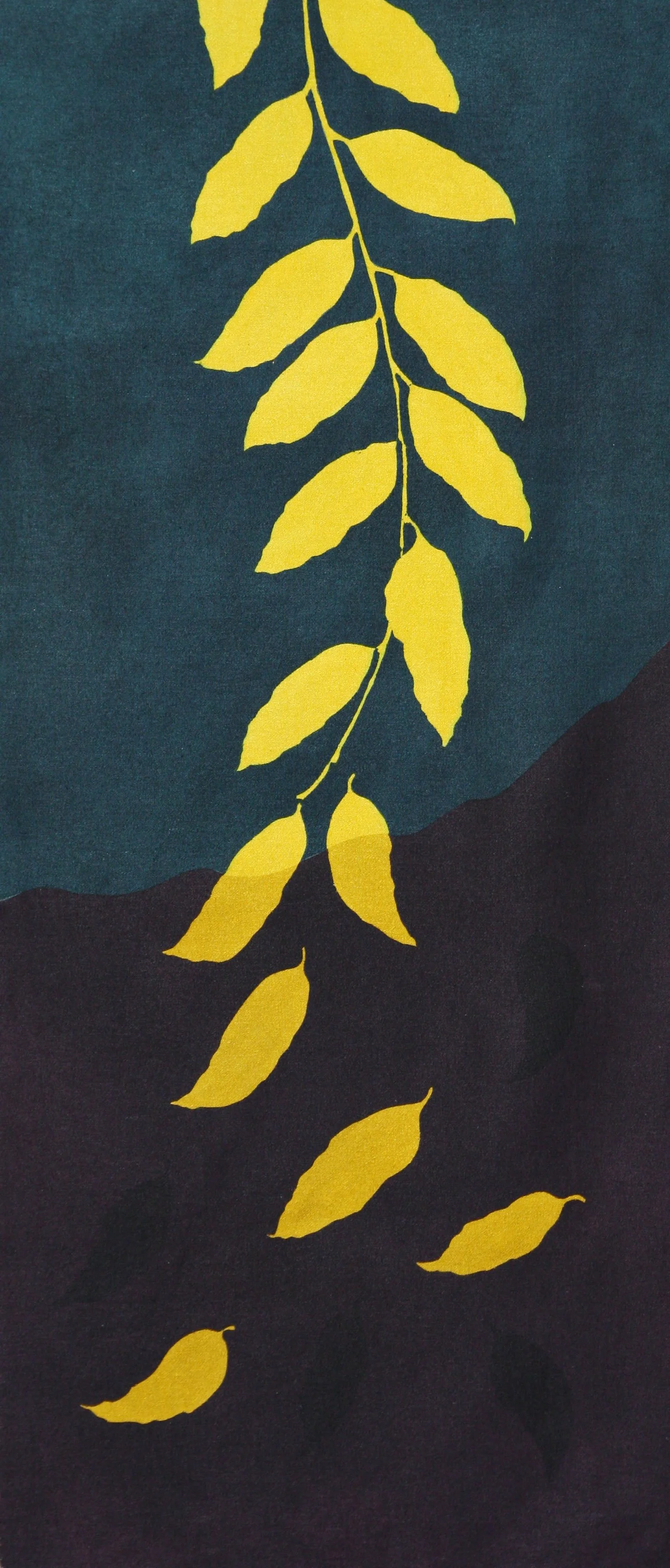 Falling Leaves Wall Hanging Denim Silk | 150cm x 75cm.